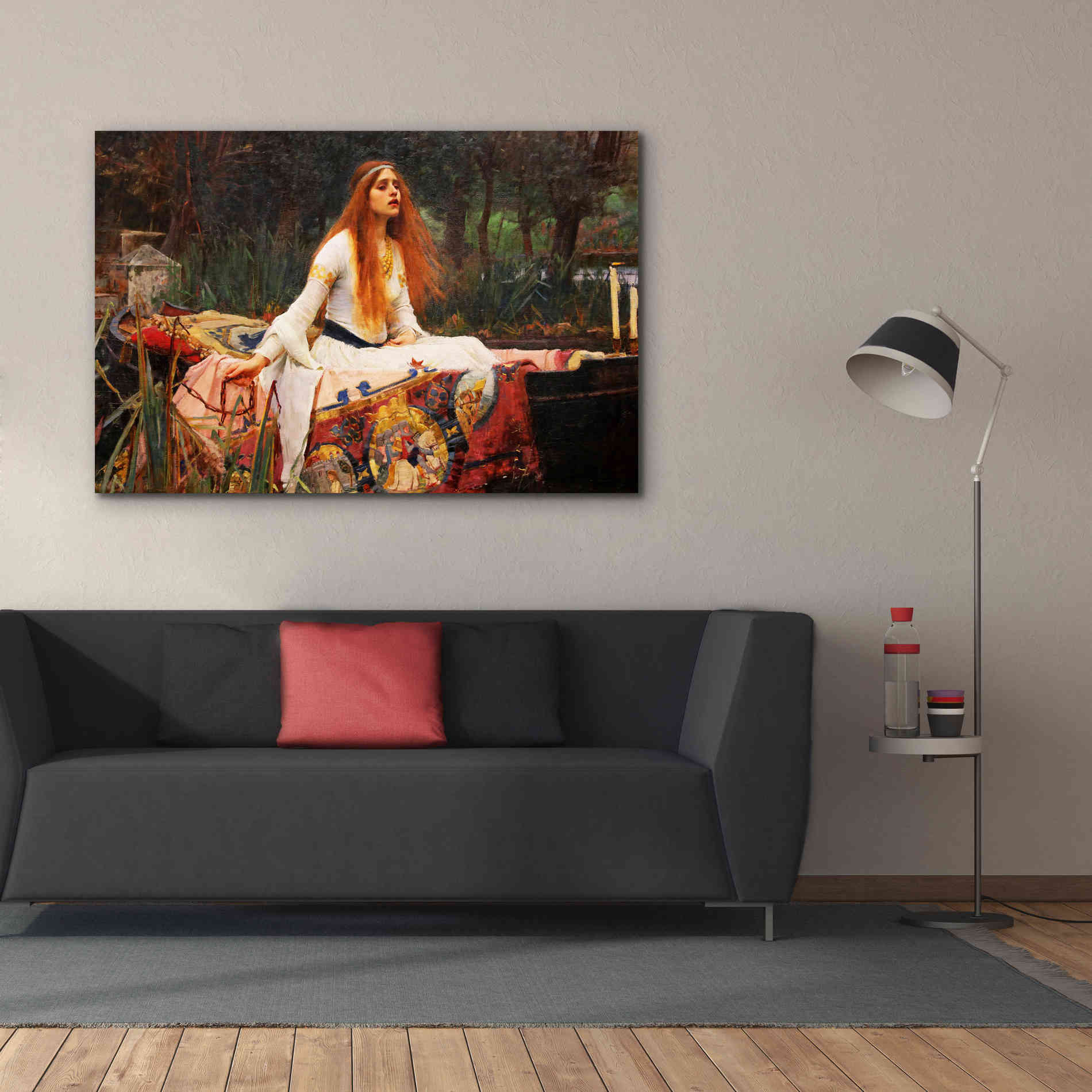 'The Lady of Shalott' by John William Waterhouse, Canvas Wall Art,60 x 40
