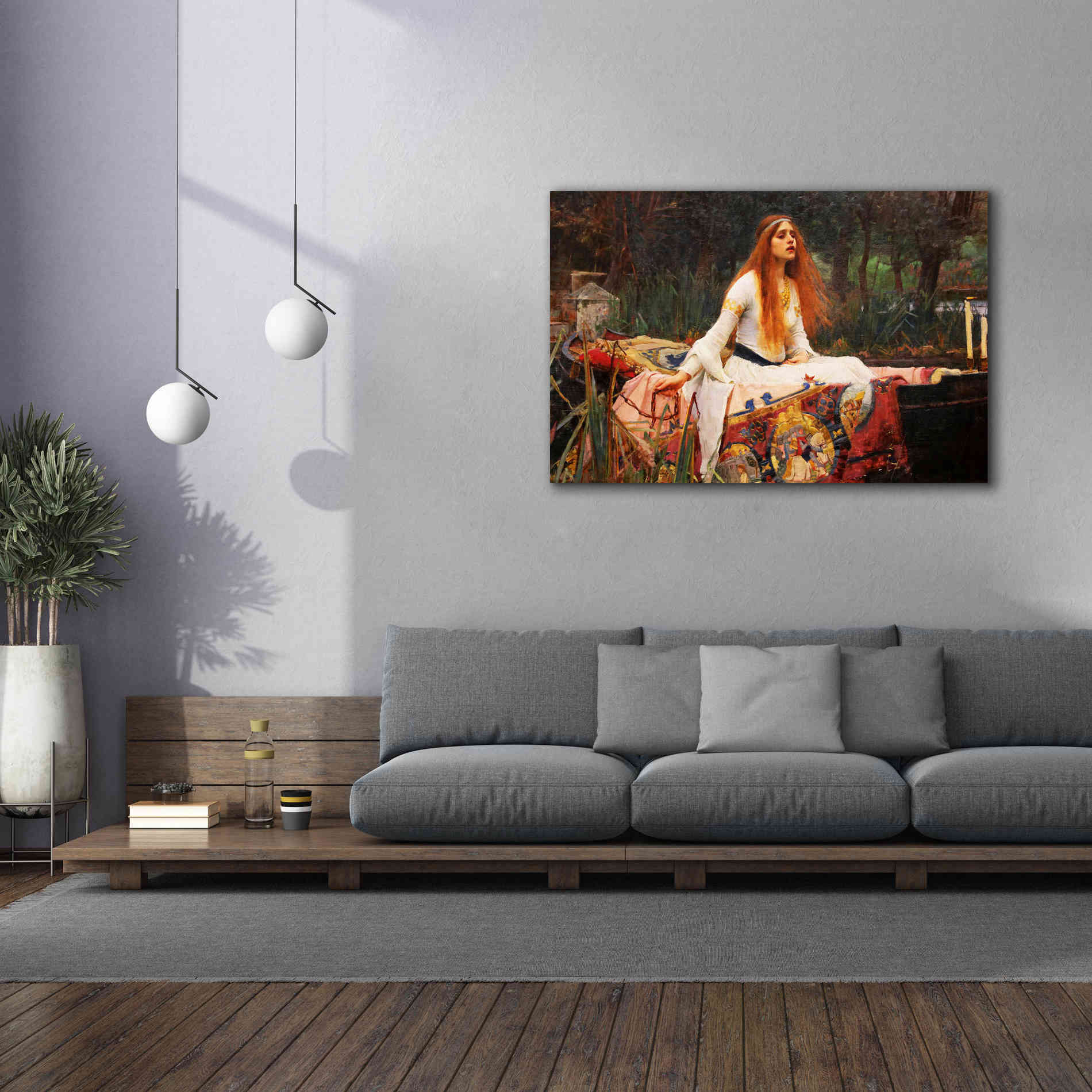 'The Lady of Shalott' by John William Waterhouse, Canvas Wall Art,60 x 40