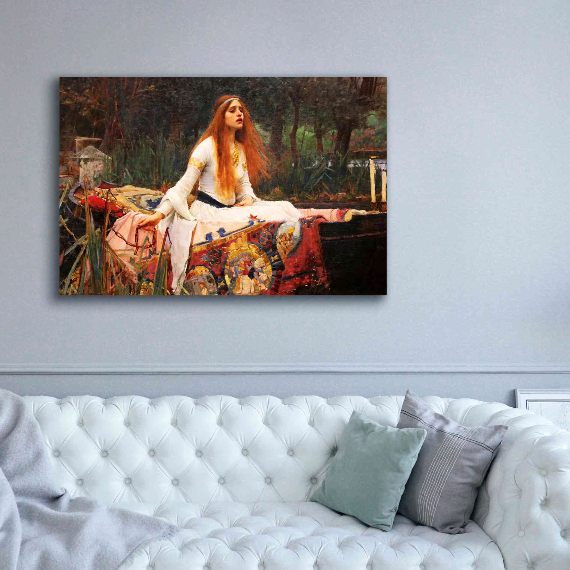 'The Lady of Shalott' by John William Waterhouse, Canvas Wall Art,60 x 40