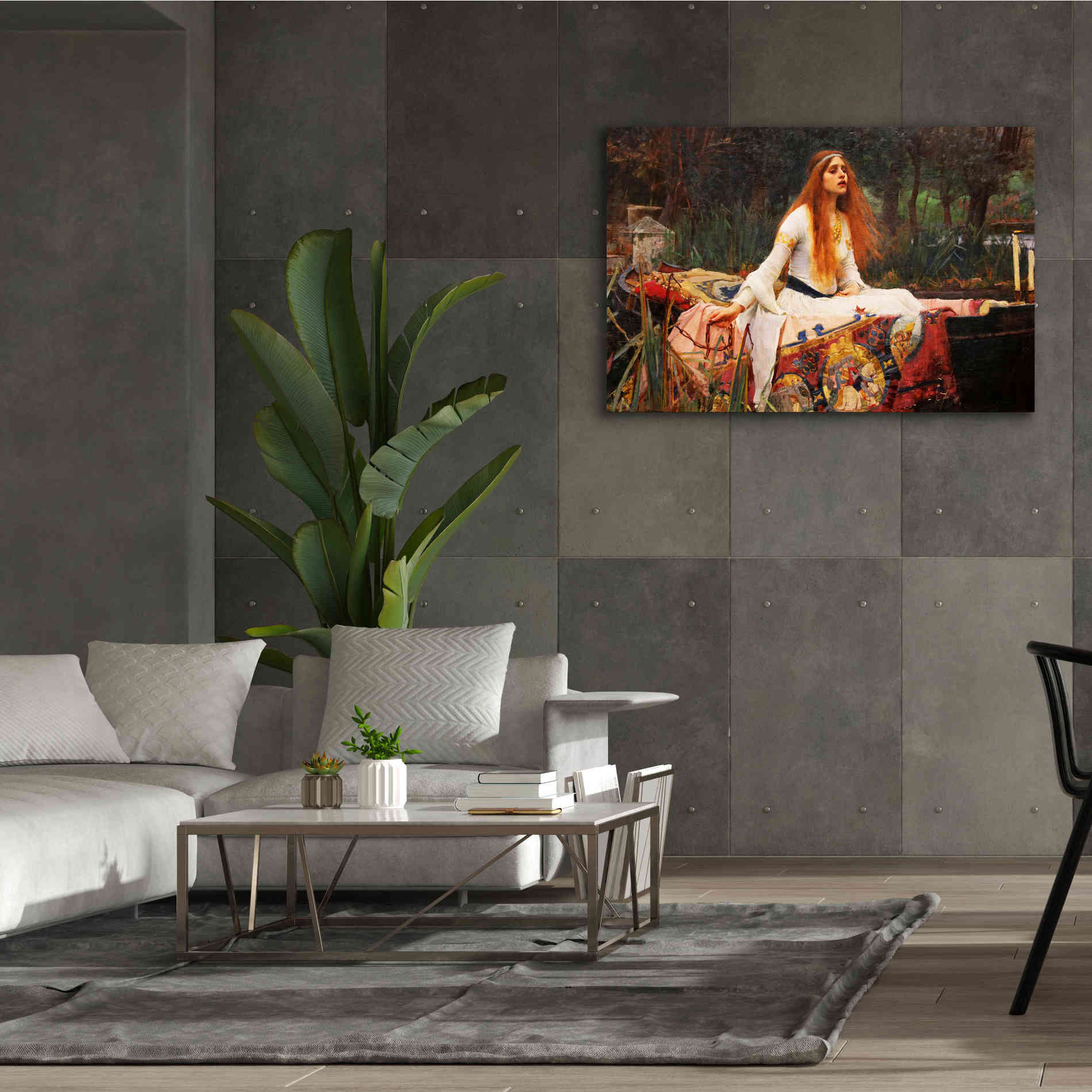 'The Lady of Shalott' by John William Waterhouse, Canvas Wall Art,60 x 40