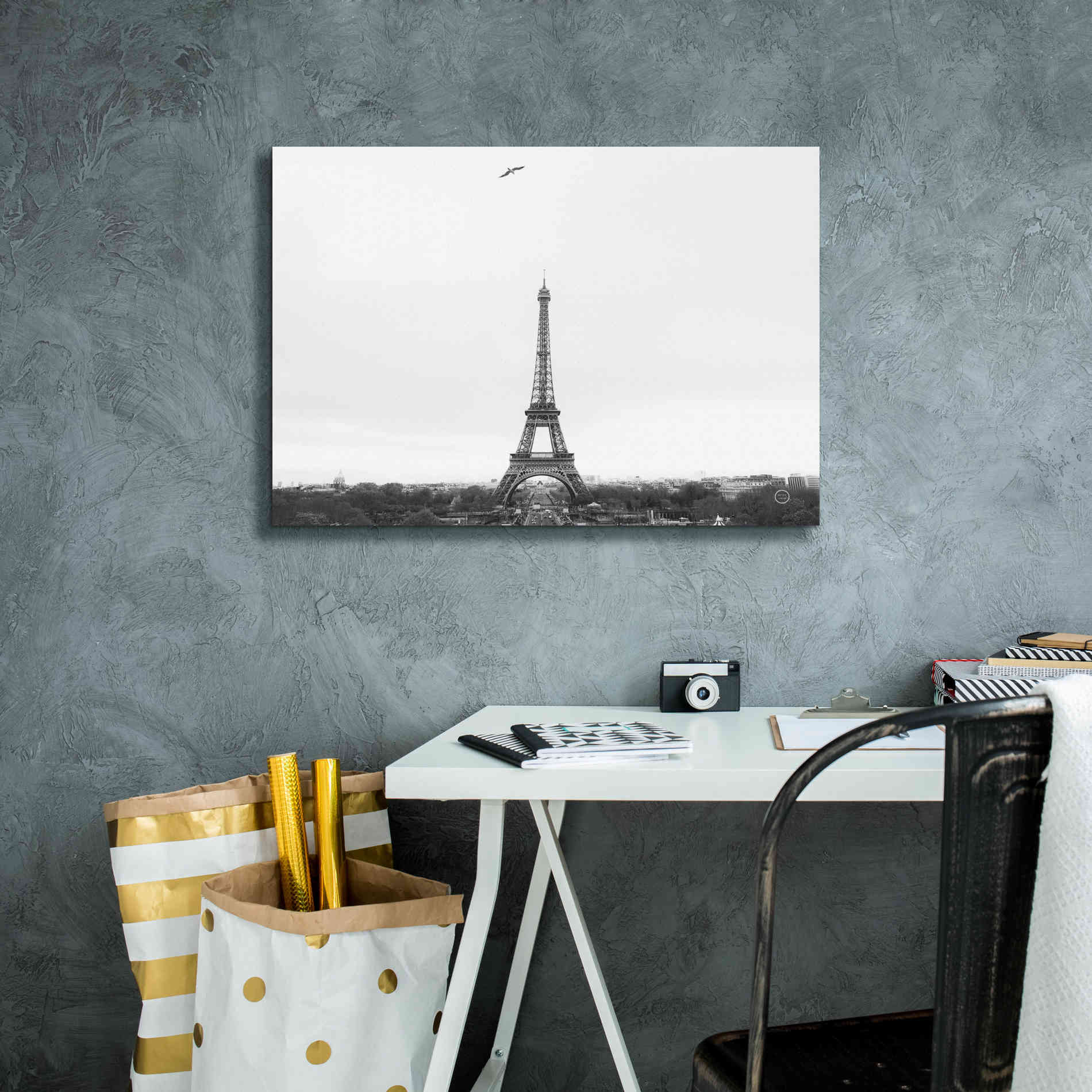 'A Birds View of Paris' by Nathan Larson, Canvas Wall Art,26 x 18