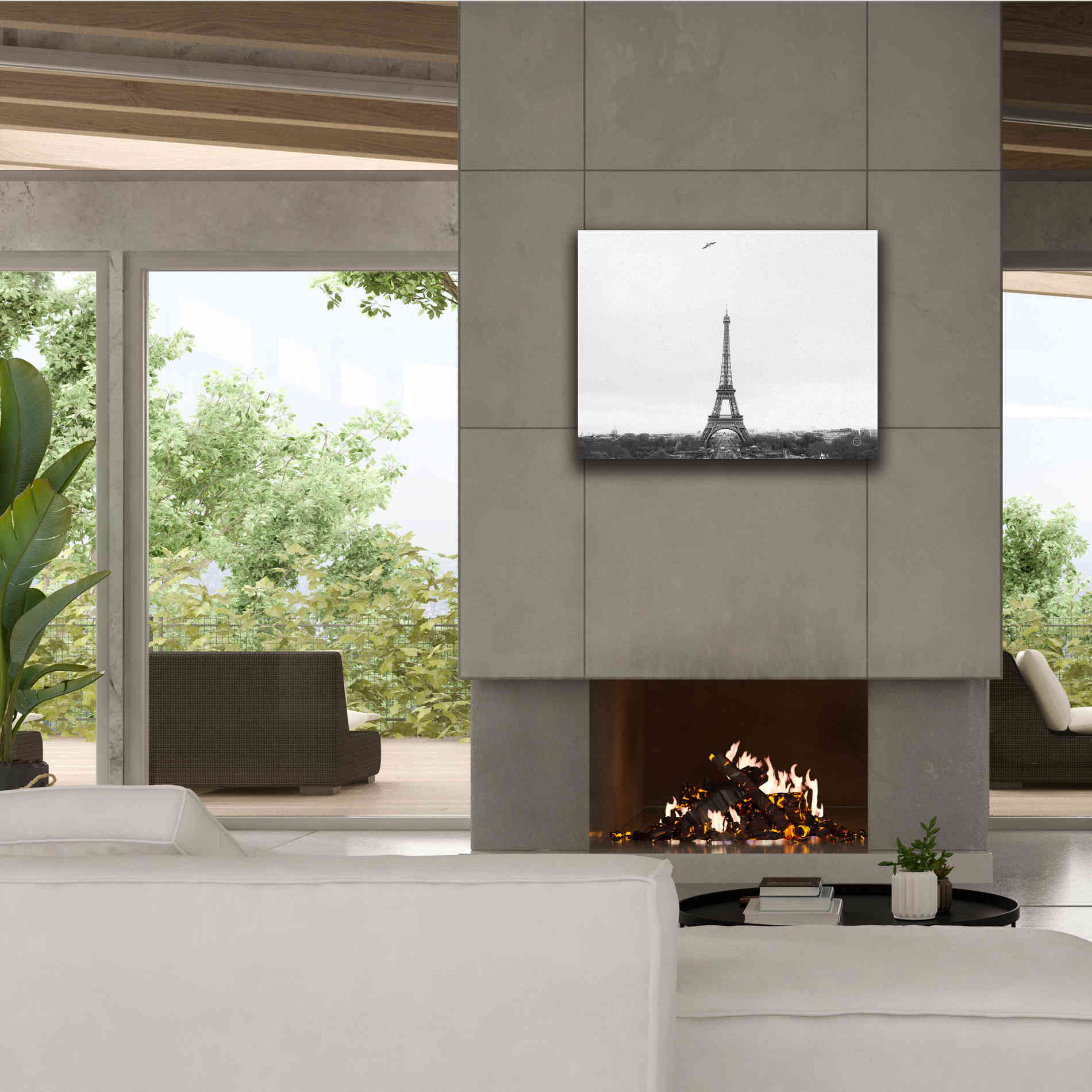 'A Birds View of Paris' by Nathan Larson, Canvas Wall Art,34 x 26