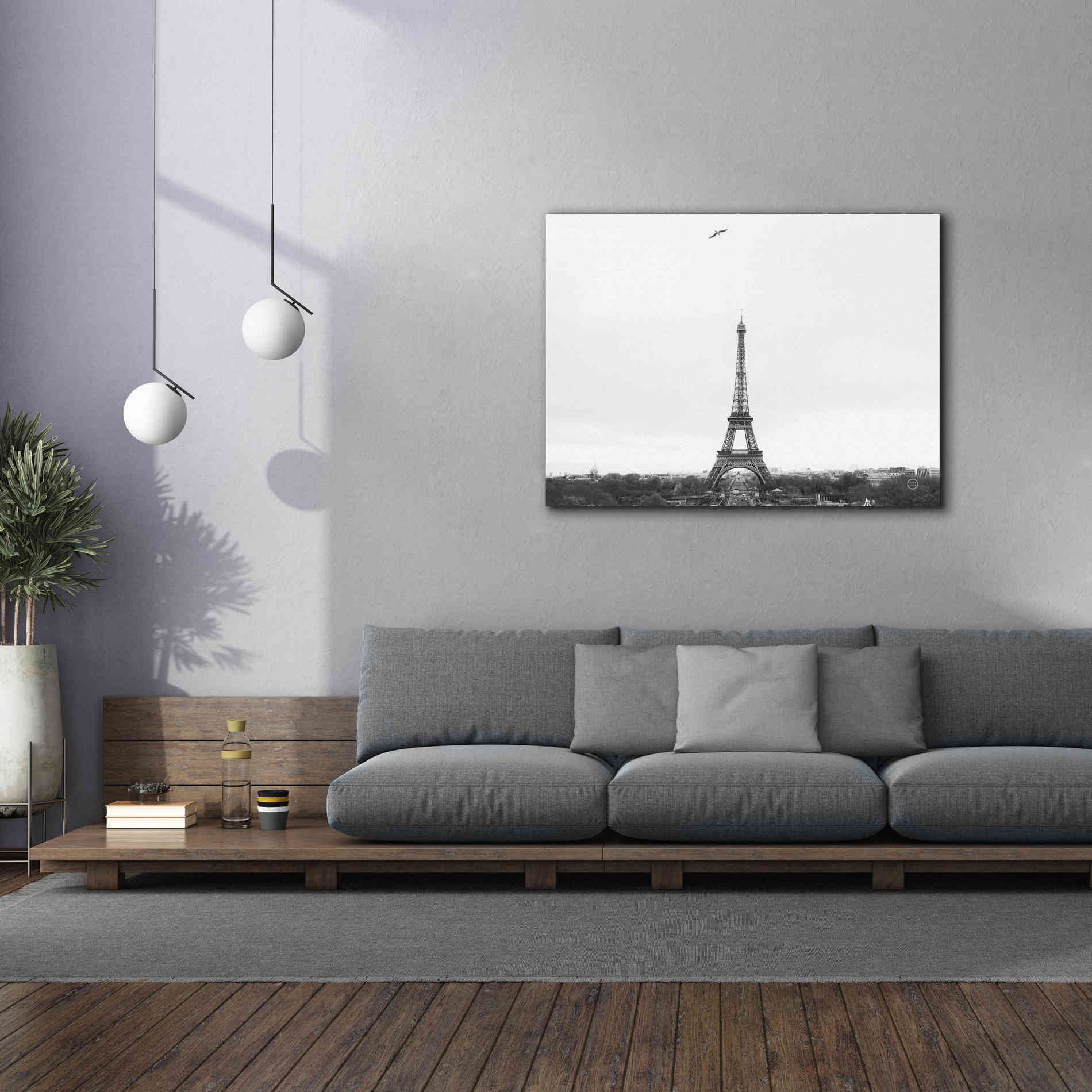 'A Birds View of Paris' by Nathan Larson, Canvas Wall Art,54 x 40