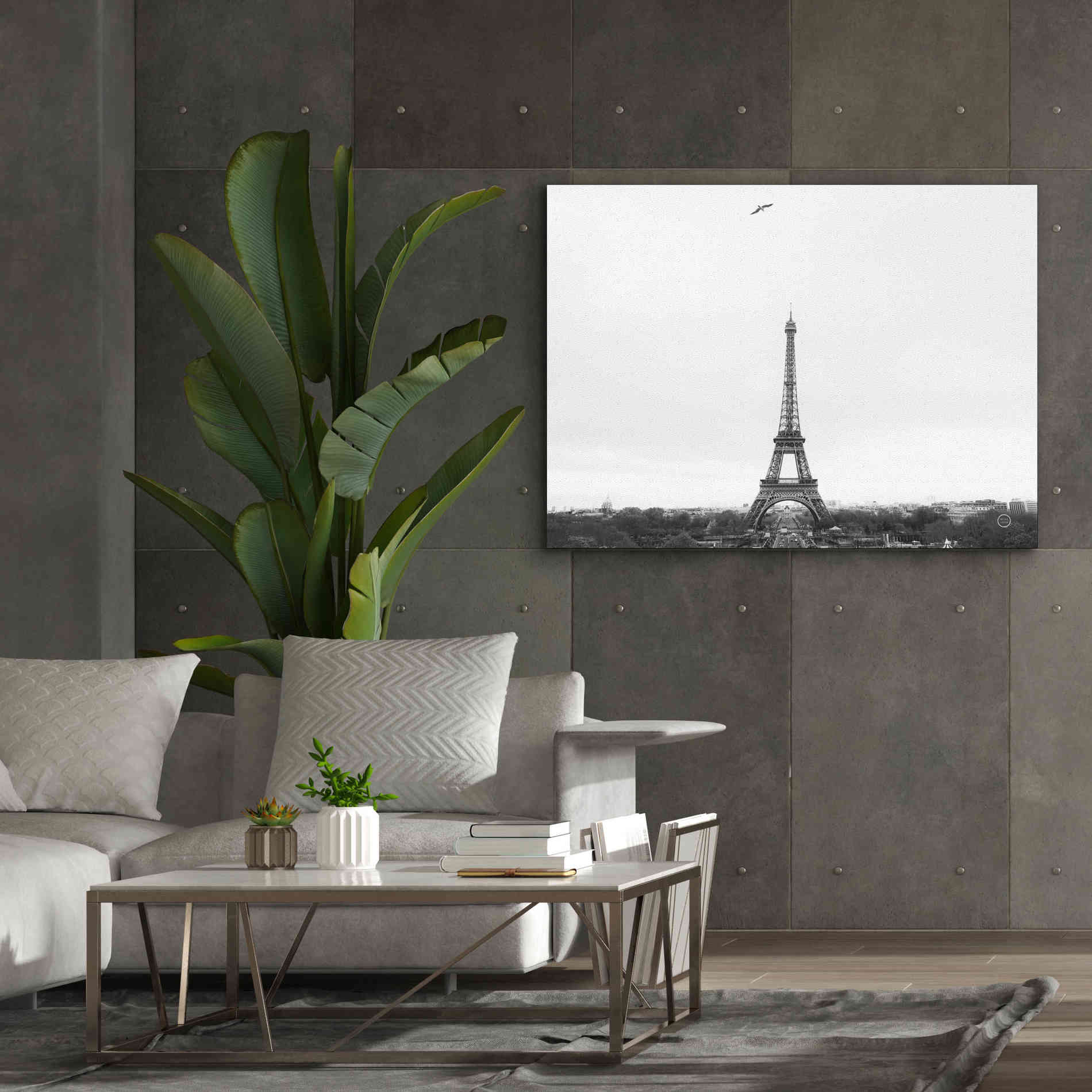 'A Birds View of Paris' by Nathan Larson, Canvas Wall Art,54 x 40