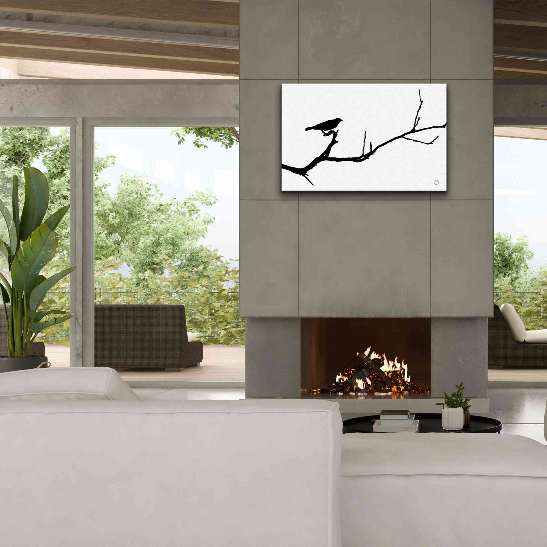 'Bird Silhouette' by Nathan Larson, Canvas Wall Art,40 x 26