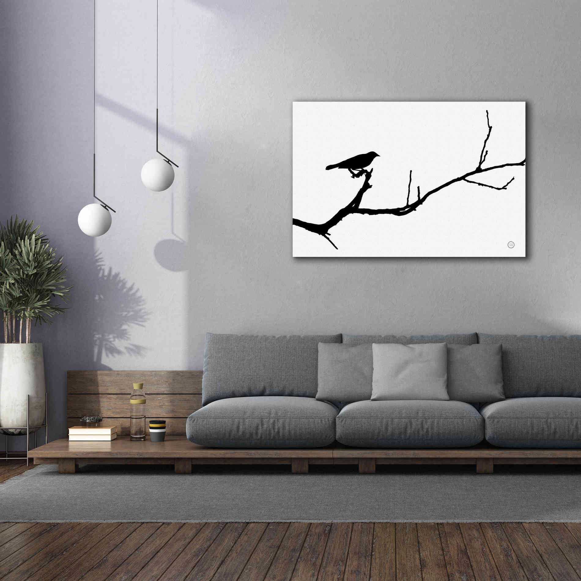 'Bird Silhouette' by Nathan Larson, Canvas Wall Art,60 x 40