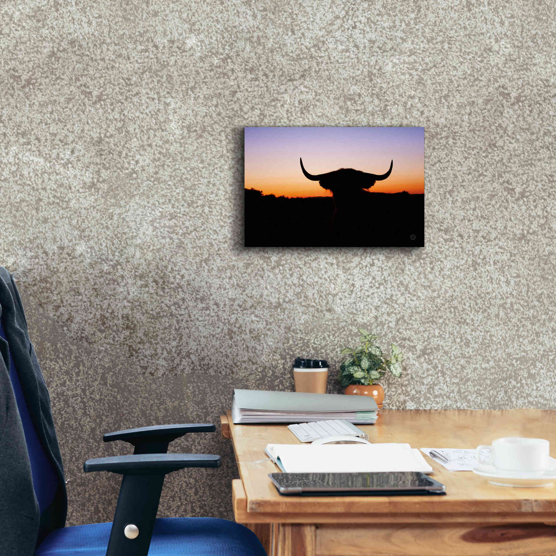 'Bull Set' by Nathan Larson, Canvas Wall Art,18 x 12