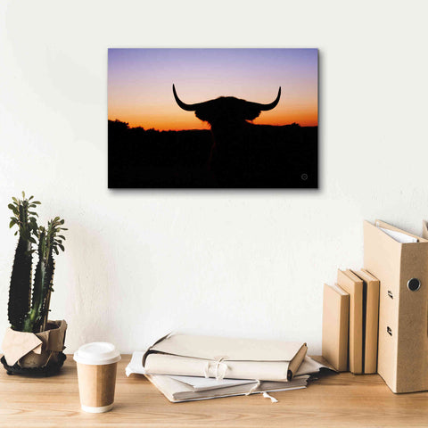 Image of 'Bull Set' by Nathan Larson, Canvas Wall Art,18 x 12