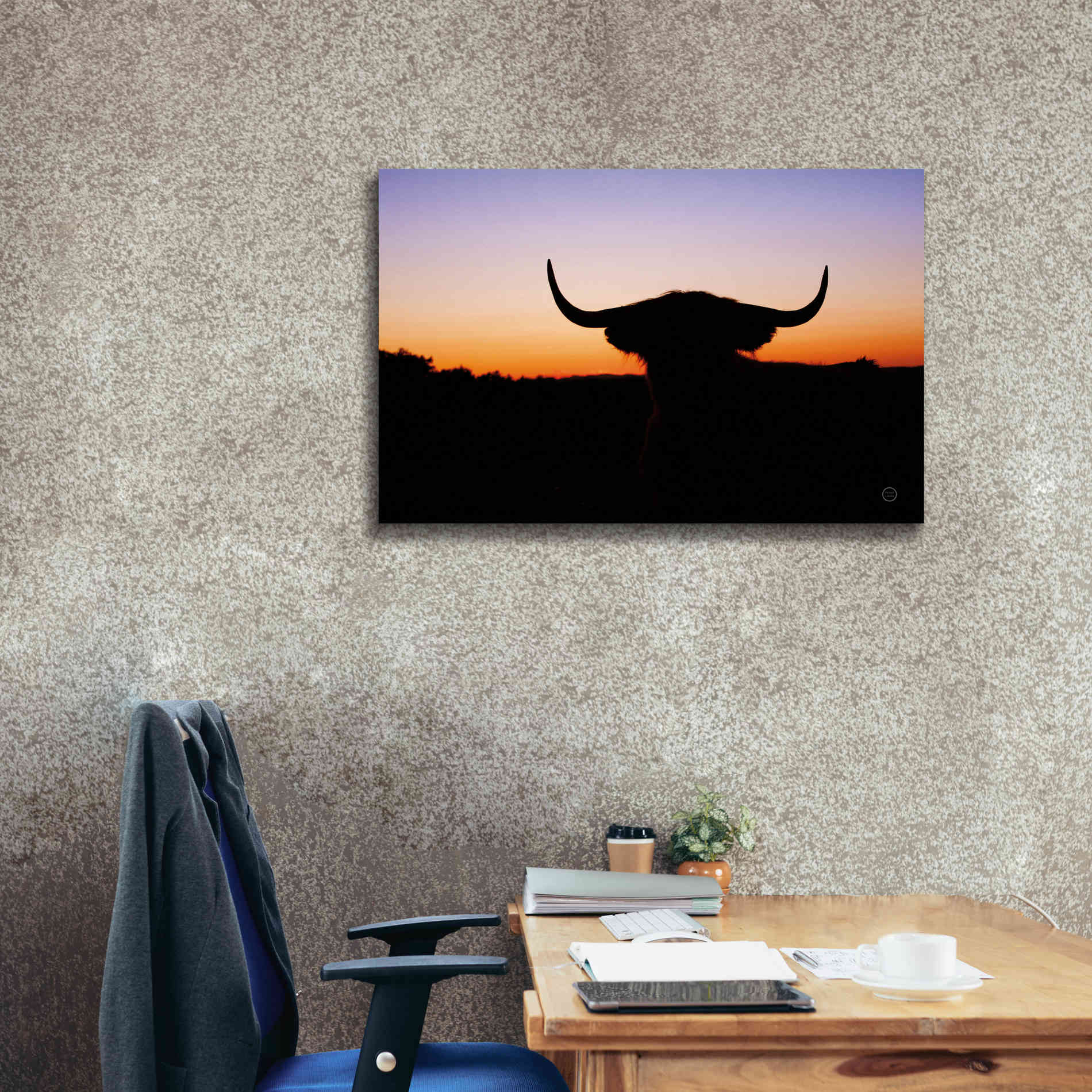 'Bull Set' by Nathan Larson, Canvas Wall Art,40 x 26