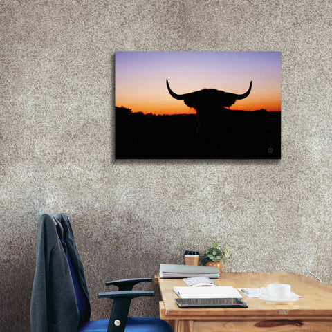 Image of 'Bull Set' by Nathan Larson, Canvas Wall Art,40 x 26