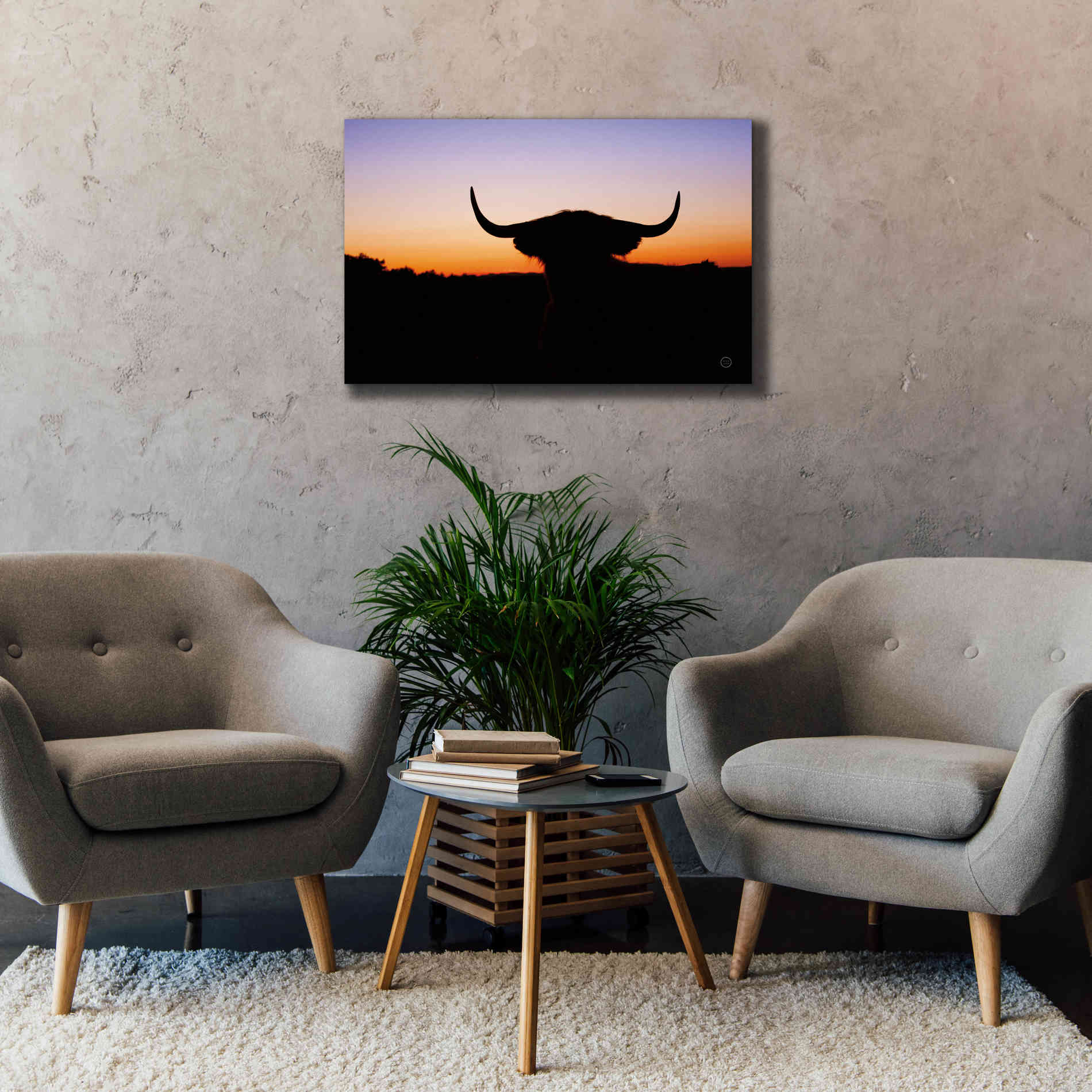 'Bull Set' by Nathan Larson, Canvas Wall Art,40 x 26