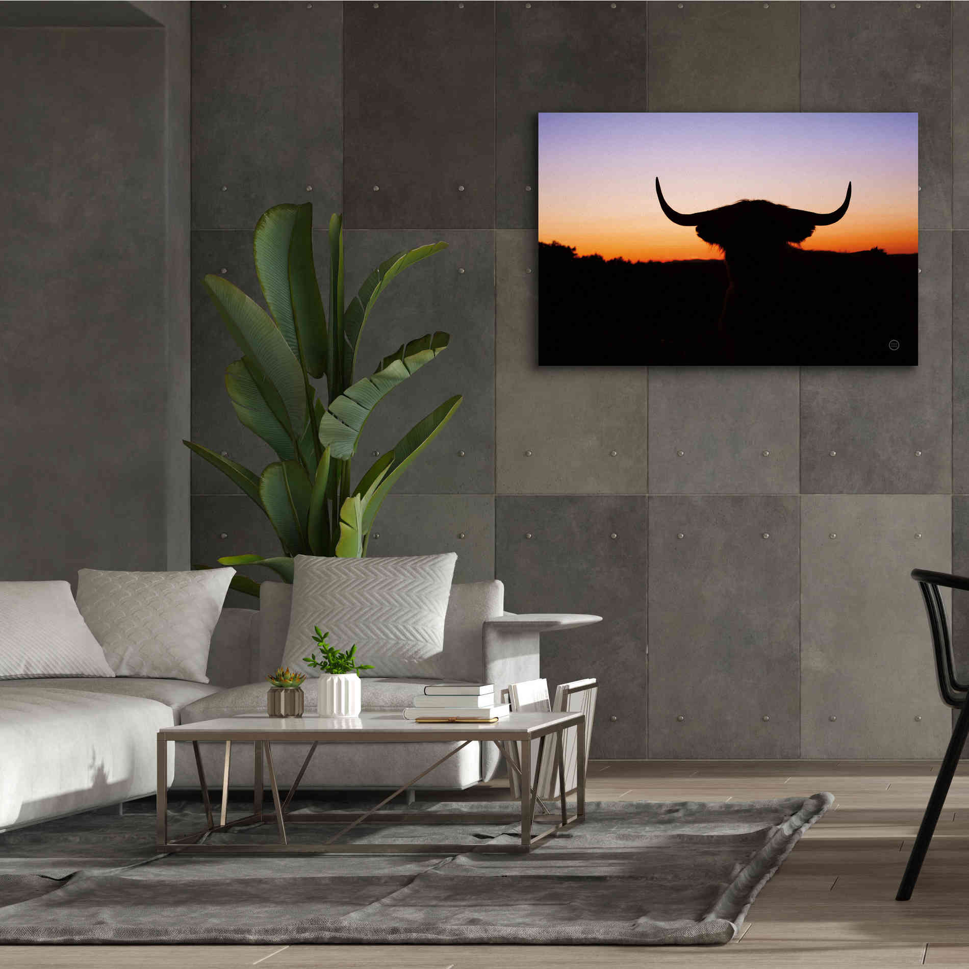 'Bull Set' by Nathan Larson, Canvas Wall Art,60 x 40