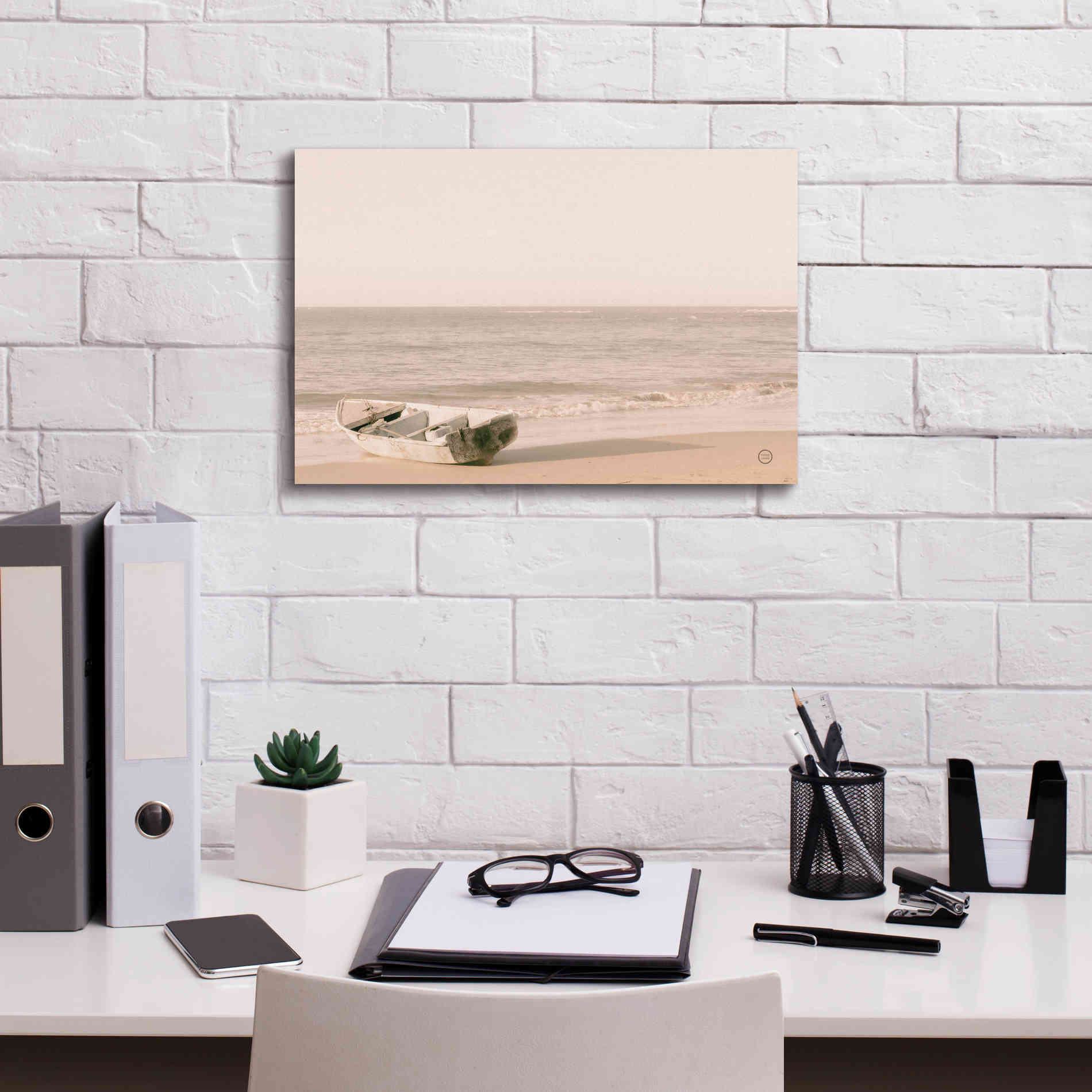 'Fishing Boat at Sunset' by Nathan Larson, Canvas Wall Art,18 x 12