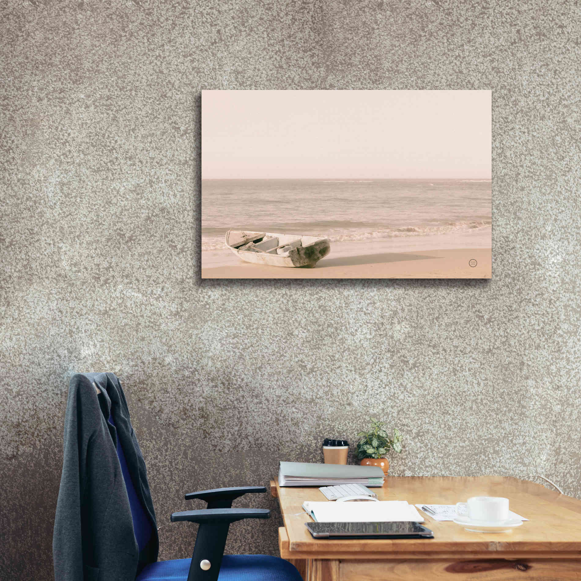 'Fishing Boat at Sunset' by Nathan Larson, Canvas Wall Art,40 x 26