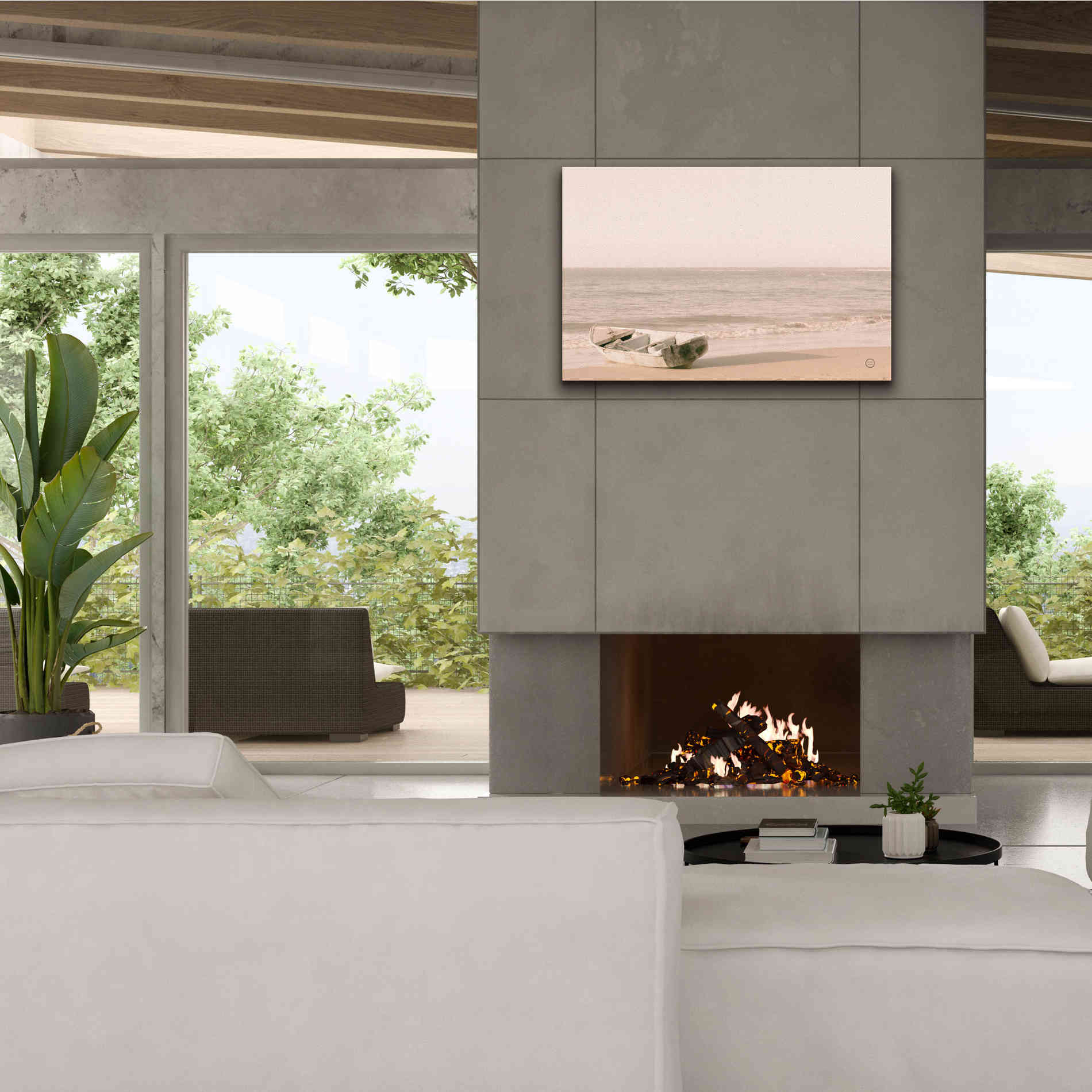 'Fishing Boat at Sunset' by Nathan Larson, Canvas Wall Art,40 x 26