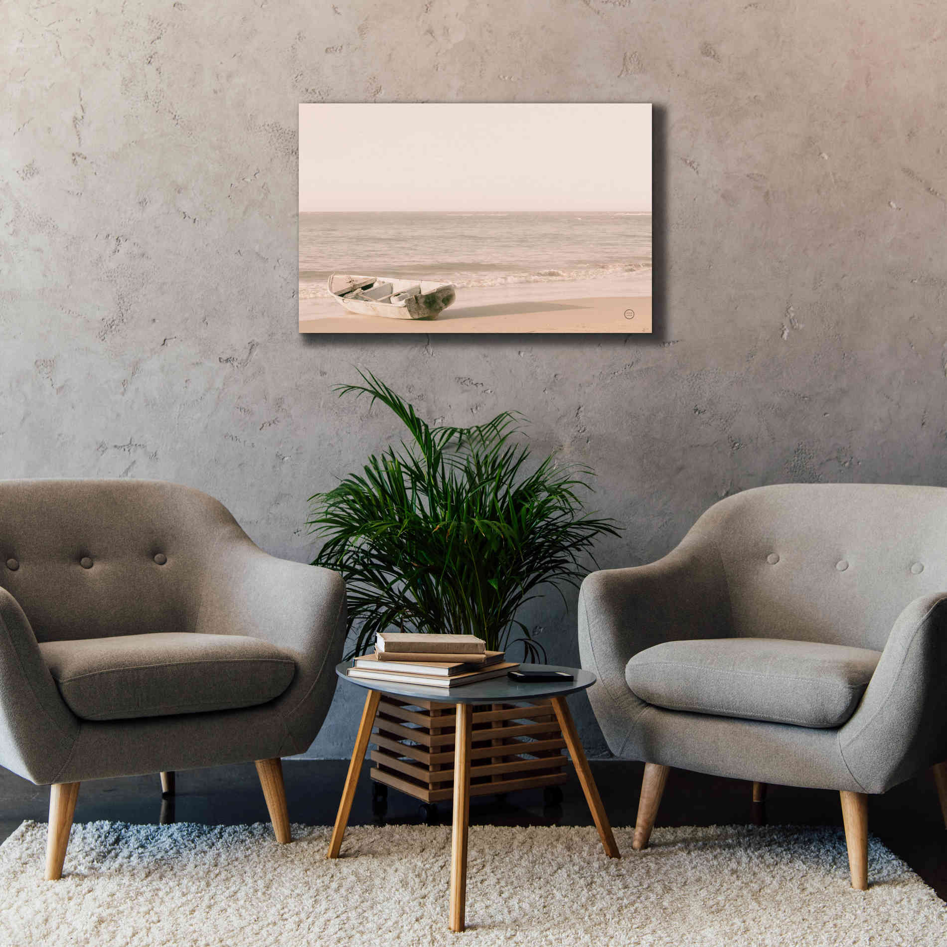 'Fishing Boat at Sunset' by Nathan Larson, Canvas Wall Art,40 x 26