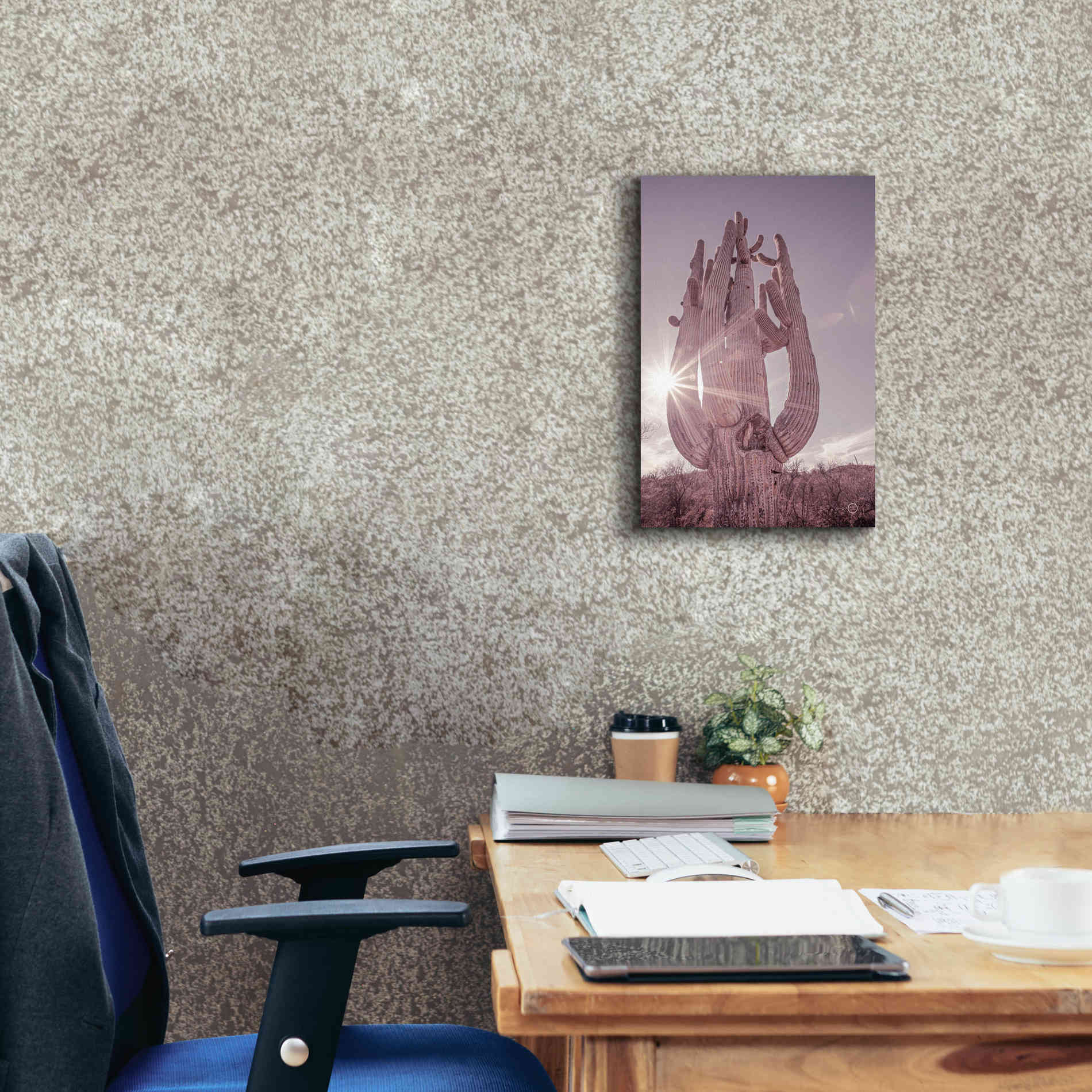 'Dusty Desert Saguaro' by Nathan Larson, Canvas Wall Art,12 x 18