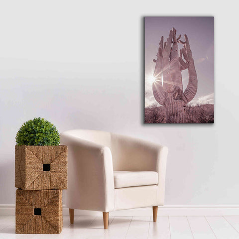 Image of 'Dusty Desert Saguaro' by Nathan Larson, Canvas Wall Art,26 x 40