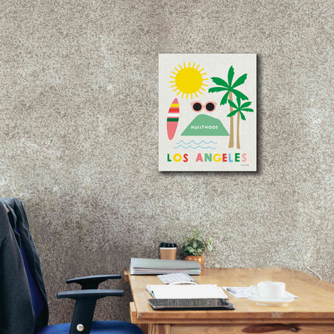 Image of 'City Fun Los Angeles' by Ann Kelle Designs, Canvas Wall Art,20 x 24