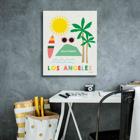 Image of 'City Fun Los Angeles' by Ann Kelle Designs, Canvas Wall Art,20 x 24