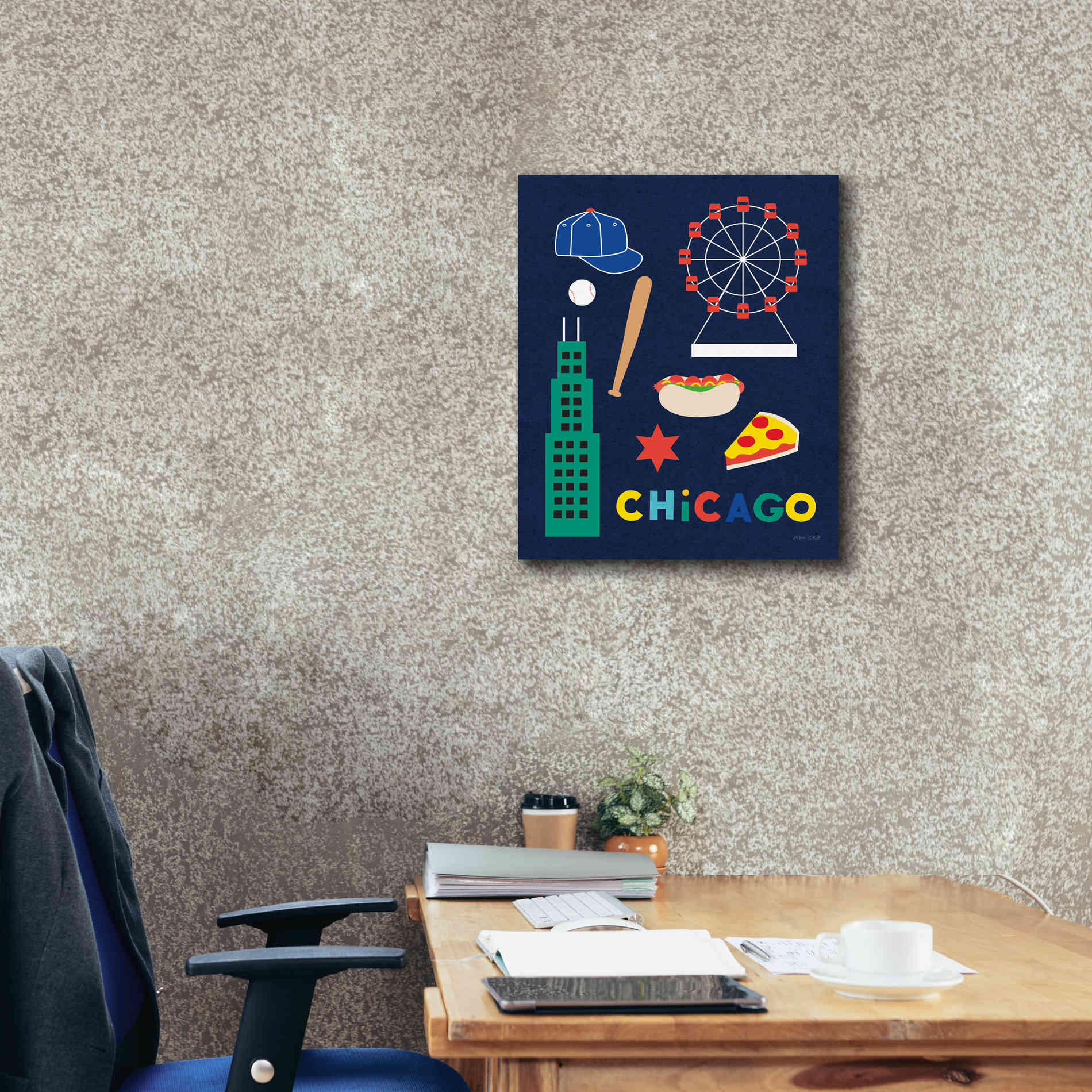 'City Fun Chicago' by Ann Kelle Designs, Canvas Wall Art,20 x 24