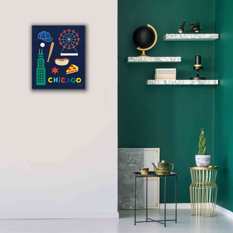 Image of 'City Fun Chicago' by Ann Kelle Designs, Canvas Wall Art,20 x 24