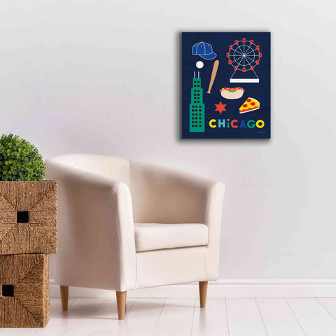 Image of 'City Fun Chicago' by Ann Kelle Designs, Canvas Wall Art,20 x 24