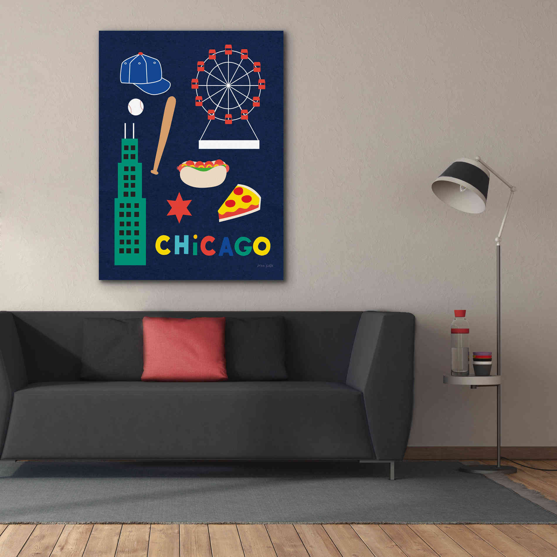 'City Fun Chicago' by Ann Kelle Designs, Canvas Wall Art,40 x 54