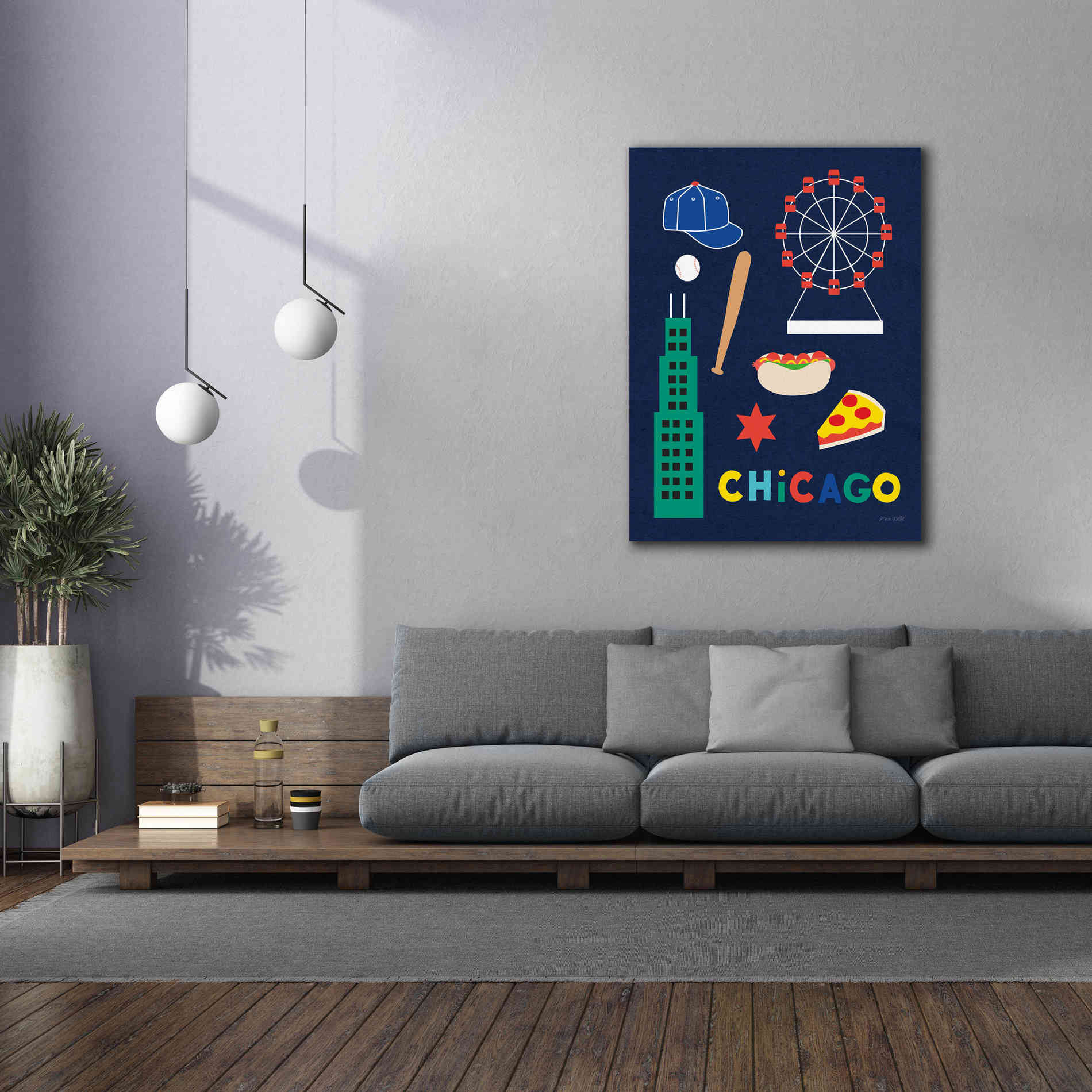 'City Fun Chicago' by Ann Kelle Designs, Canvas Wall Art,40 x 54