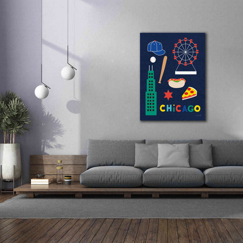 Image of 'City Fun Chicago' by Ann Kelle Designs, Canvas Wall Art,40 x 54