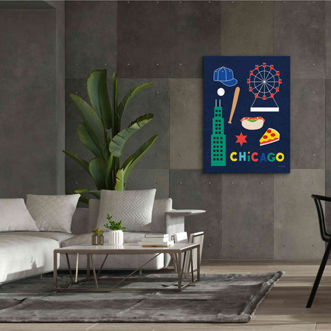 Image of 'City Fun Chicago' by Ann Kelle Designs, Canvas Wall Art,40 x 54