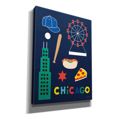 Image of 'City Fun Chicago' by Ann Kelle Designs, Canvas Wall Art,12x16x1.1x0,20x24x1.1x0,26x30x1.74x0,40x54x1.74x0