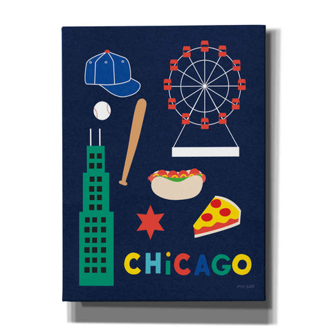 Image of 'City Fun Chicago' by Ann Kelle Designs, Canvas Wall Art,12x16x1.1x0,20x24x1.1x0,26x30x1.74x0,40x54x1.74x0