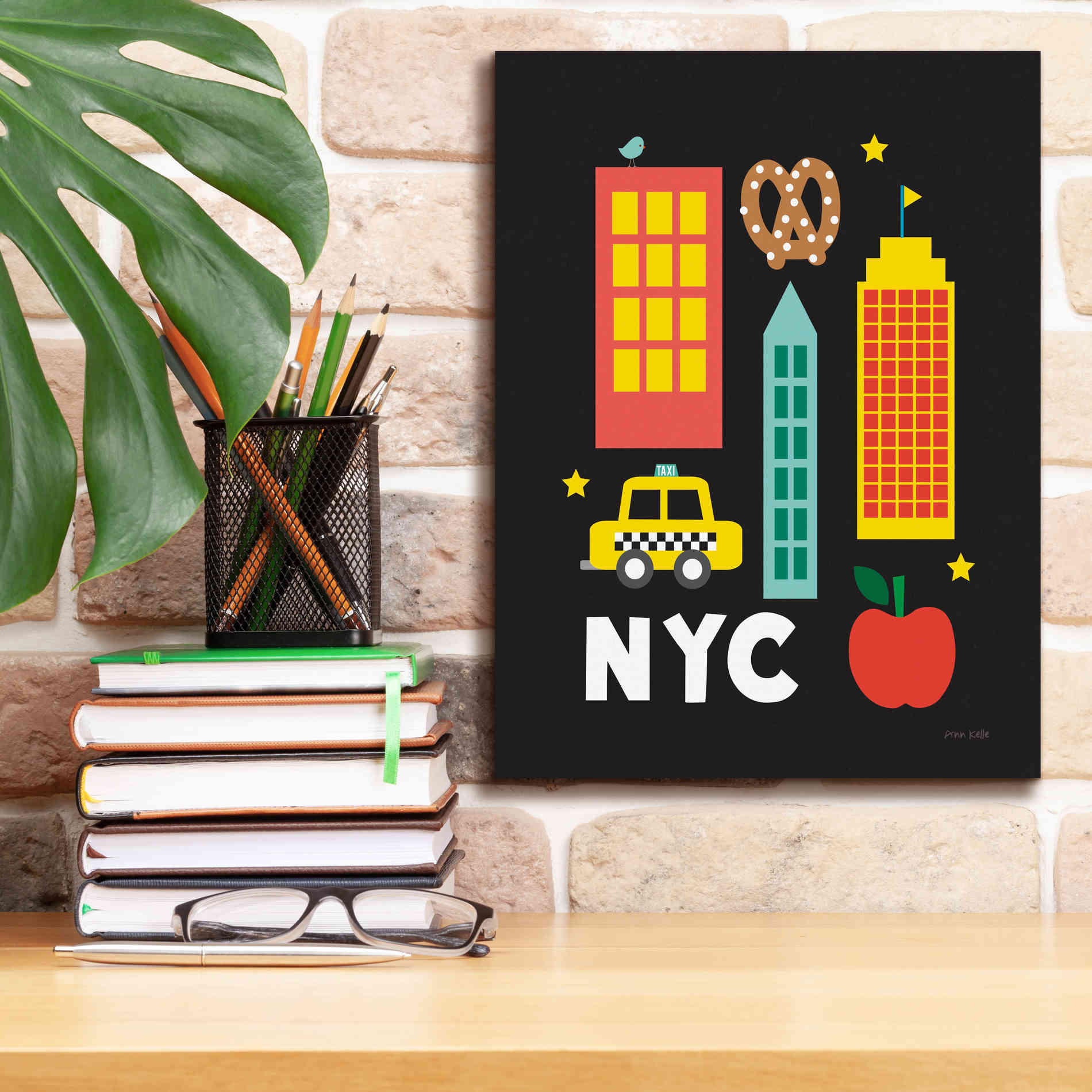 'City Fun NYC' by Ann Kelle Designs, Canvas Wall Art,12 x 16