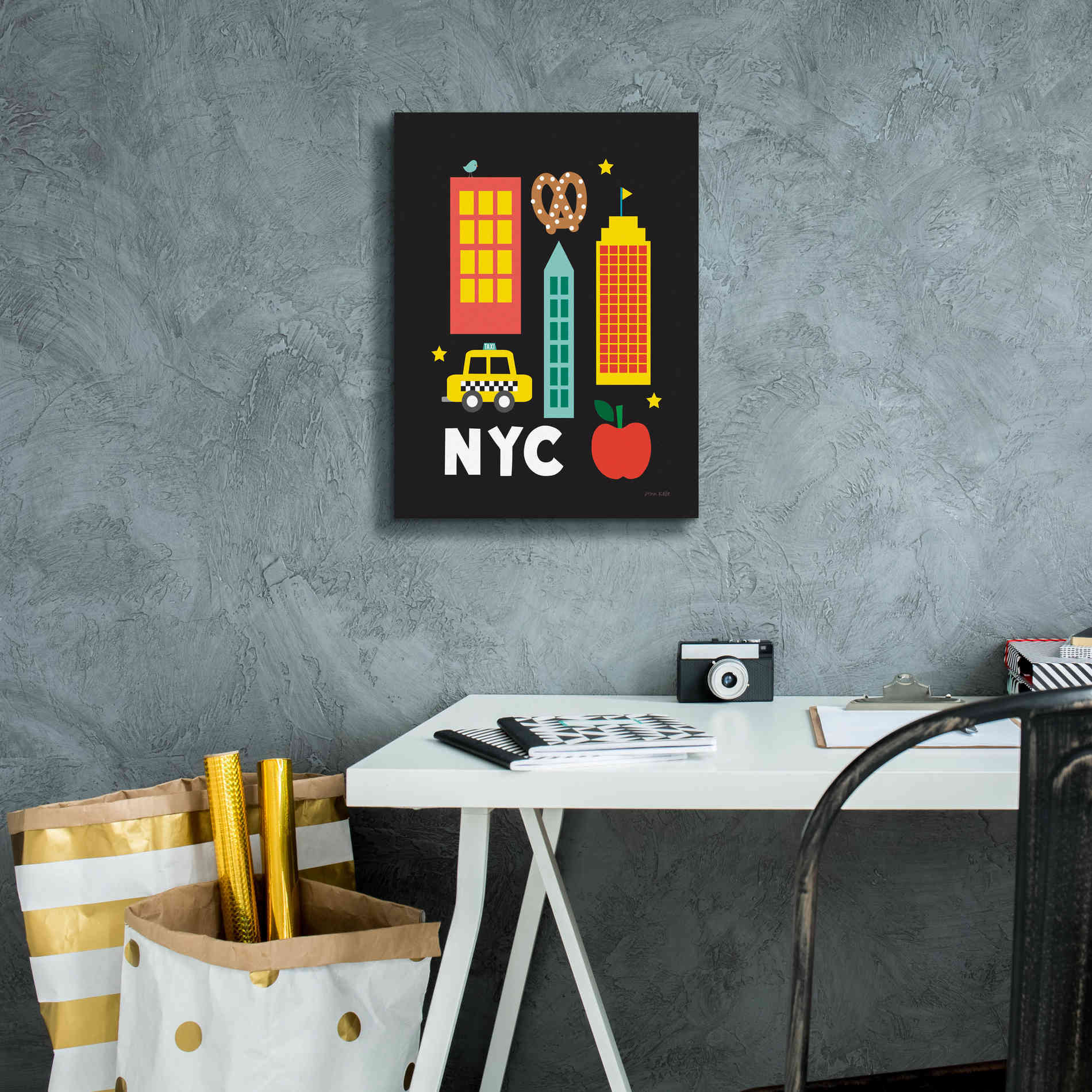 'City Fun NYC' by Ann Kelle Designs, Canvas Wall Art,12 x 16