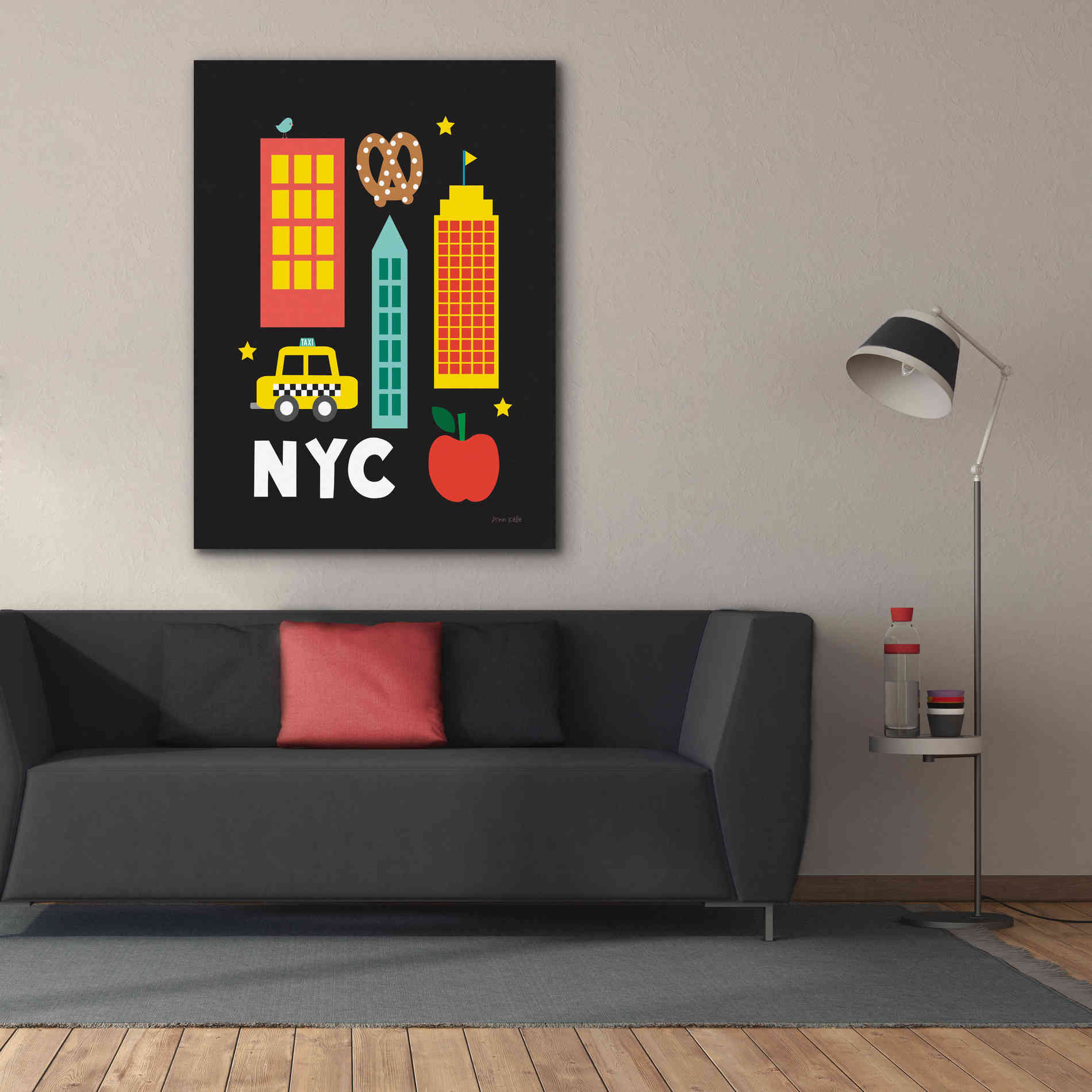 'City Fun NYC' by Ann Kelle Designs, Canvas Wall Art,40 x 54