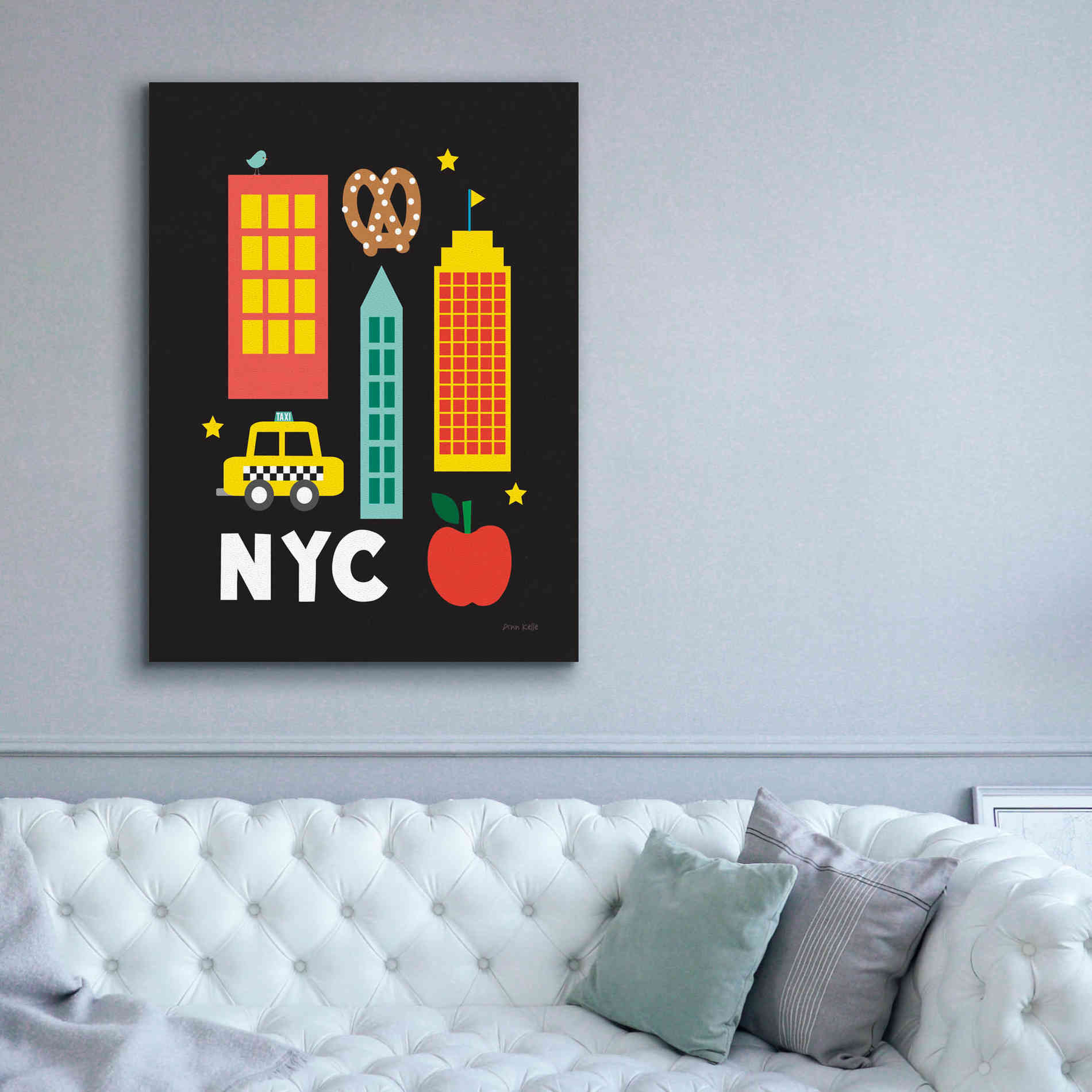 'City Fun NYC' by Ann Kelle Designs, Canvas Wall Art,40 x 54