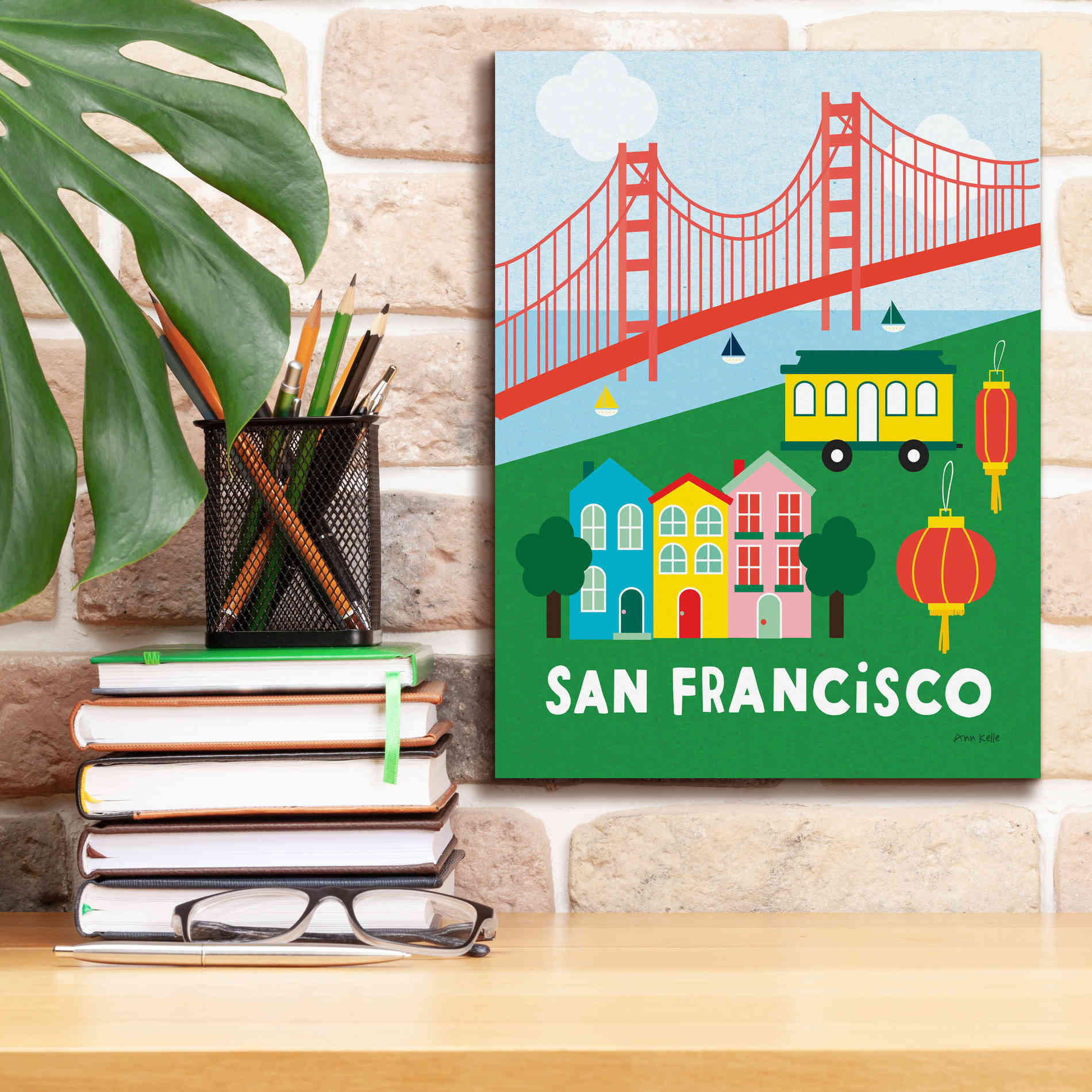 'City Fun San Francisco' by Ann Kelle Designs, Canvas Wall Art,12 x 16
