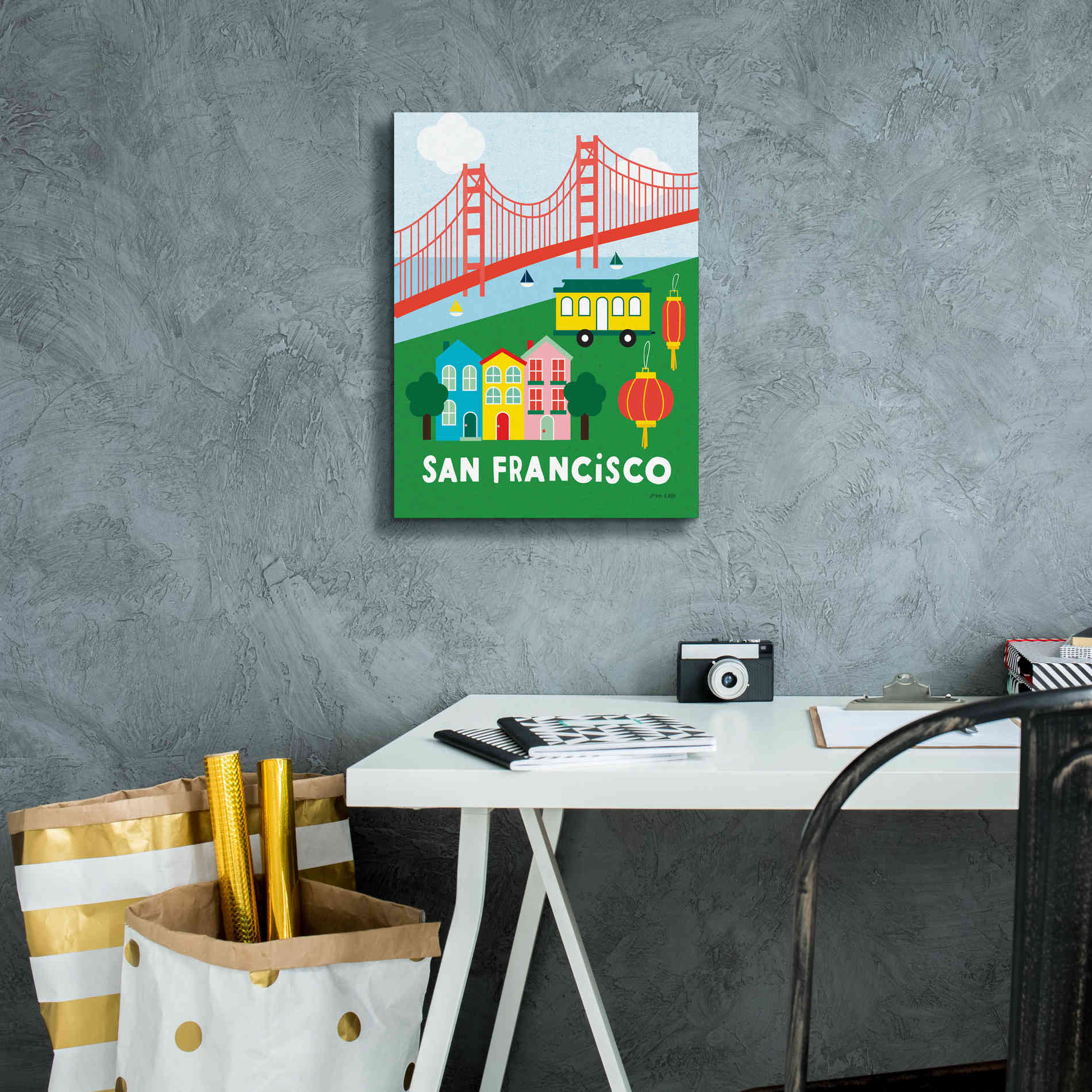 'City Fun San Francisco' by Ann Kelle Designs, Canvas Wall Art,12 x 16