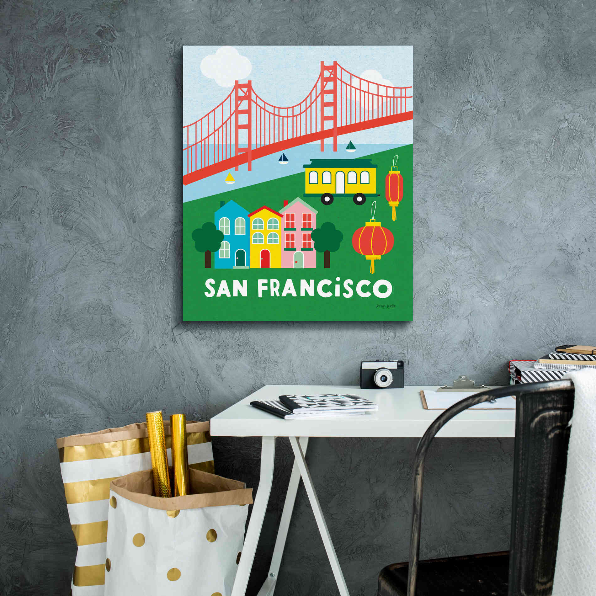 'City Fun San Francisco' by Ann Kelle Designs, Canvas Wall Art,20 x 24