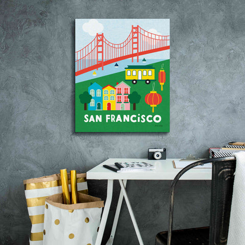 Image of 'City Fun San Francisco' by Ann Kelle Designs, Canvas Wall Art,20 x 24