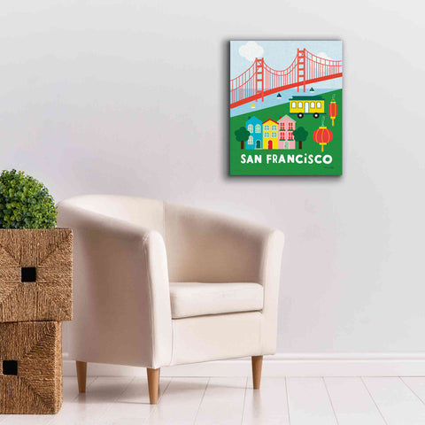 Image of 'City Fun San Francisco' by Ann Kelle Designs, Canvas Wall Art,20 x 24