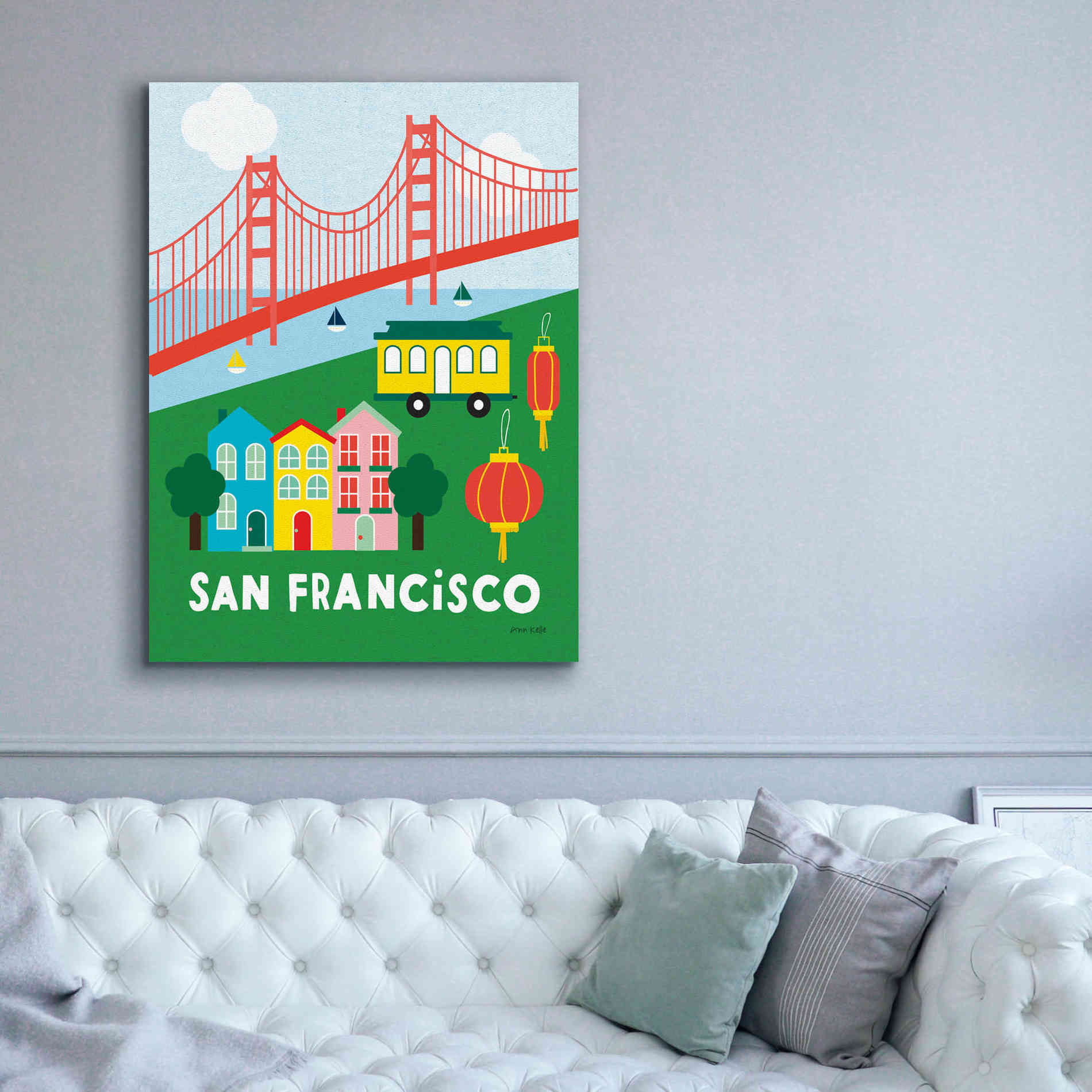 'City Fun San Francisco' by Ann Kelle Designs, Canvas Wall Art,40 x 54