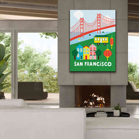 Image of 'City Fun San Francisco' by Ann Kelle Designs, Canvas Wall Art,40 x 54