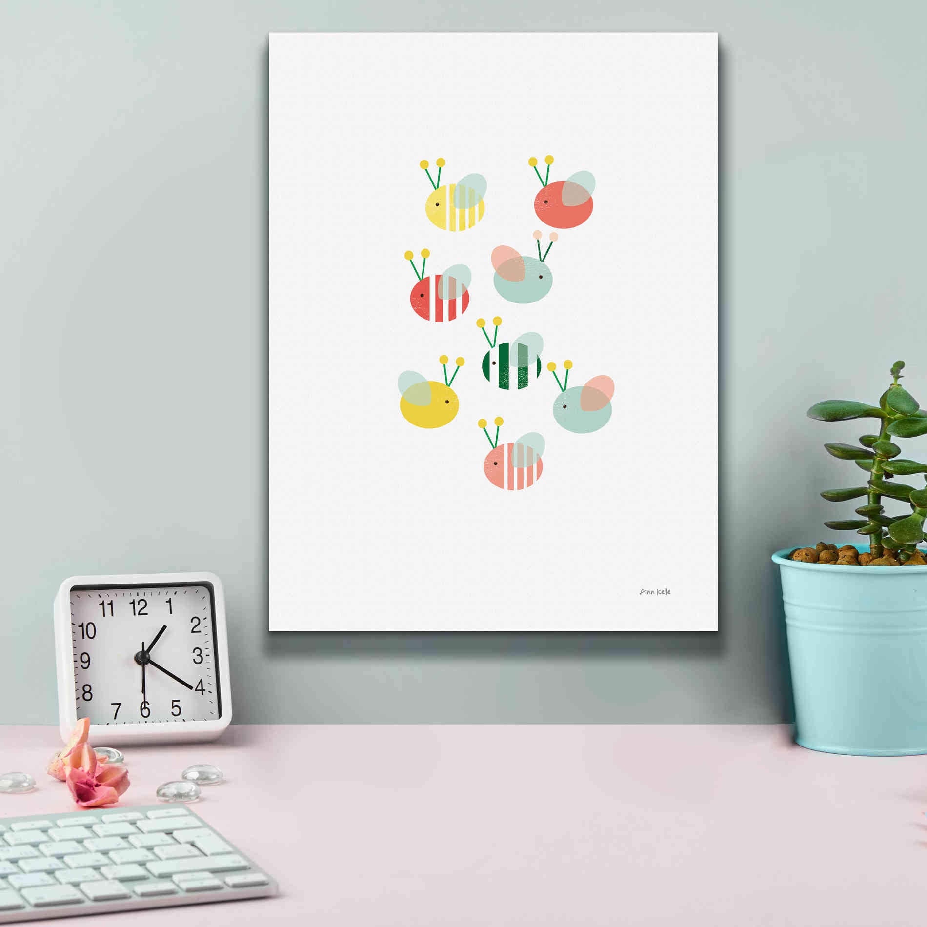 'Bumblebee Friends' by Ann Kelle Designs, Canvas Wall Art,12 x 16