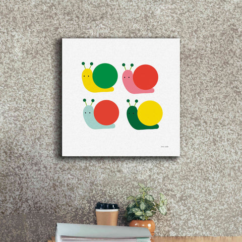 Image of 'Snails Four' by Ann Kelle Designs, Canvas Wall Art,18 x 18