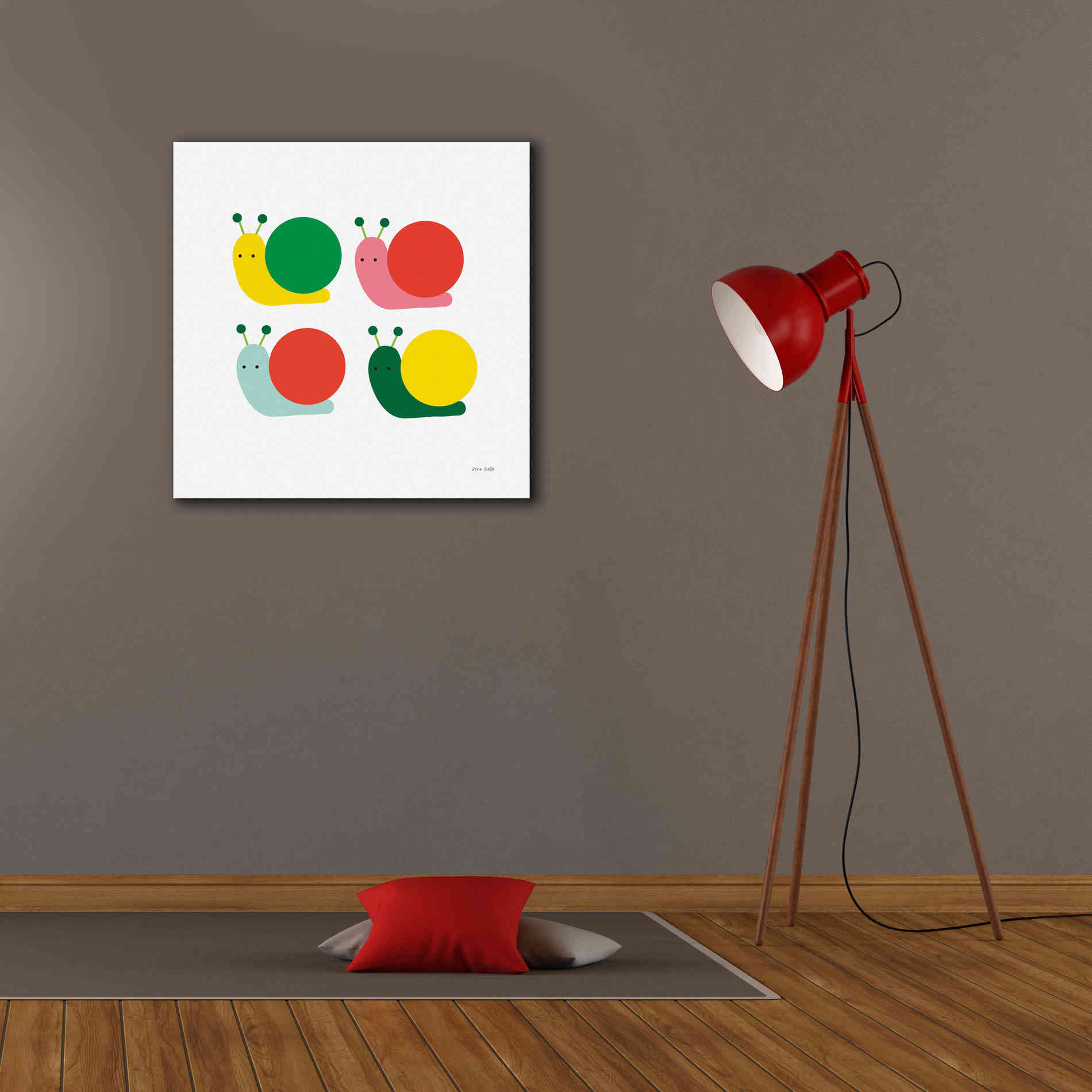 'Snails Four' by Ann Kelle Designs, Canvas Wall Art,26 x 26