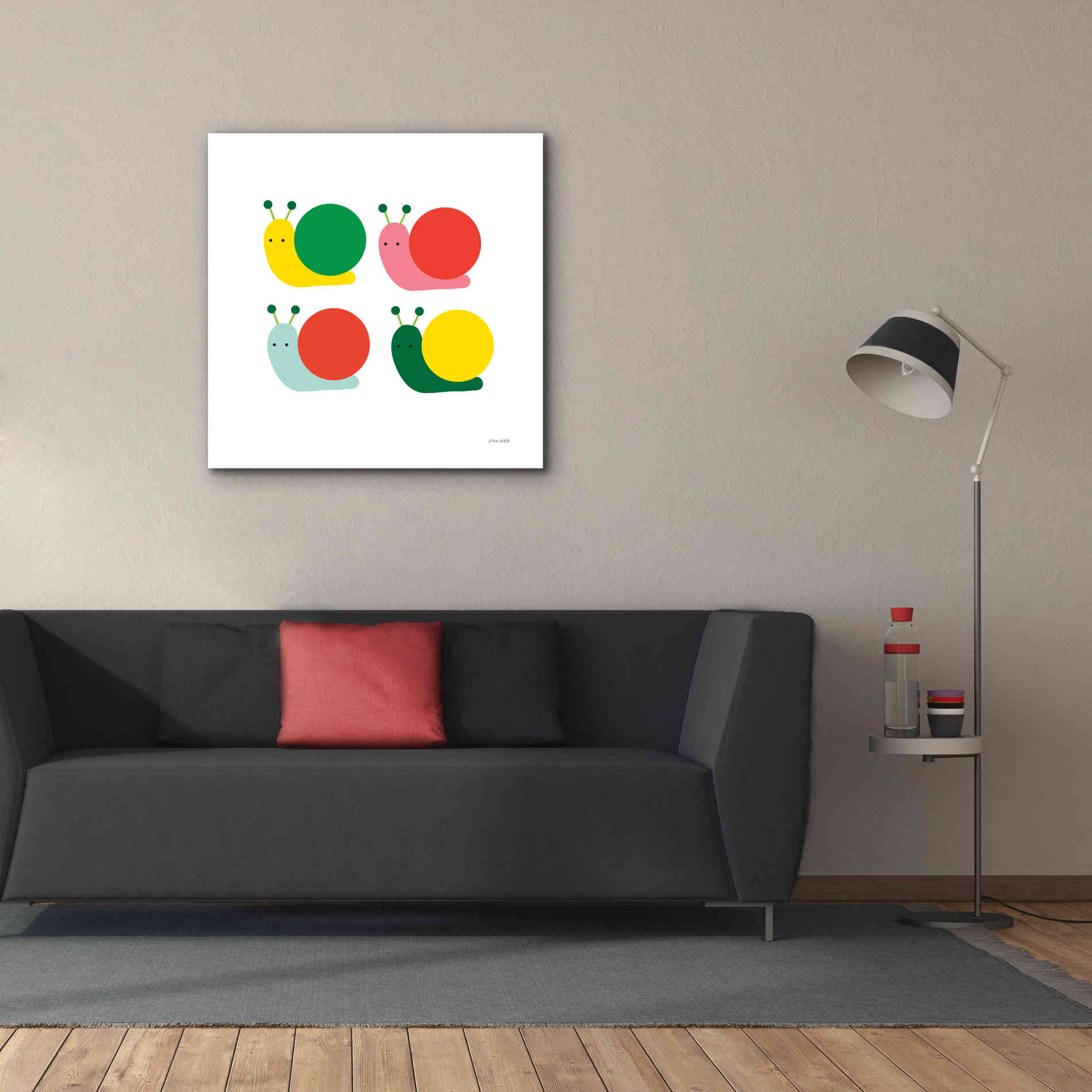 'Snails Four' by Ann Kelle Designs, Canvas Wall Art,37 x 37