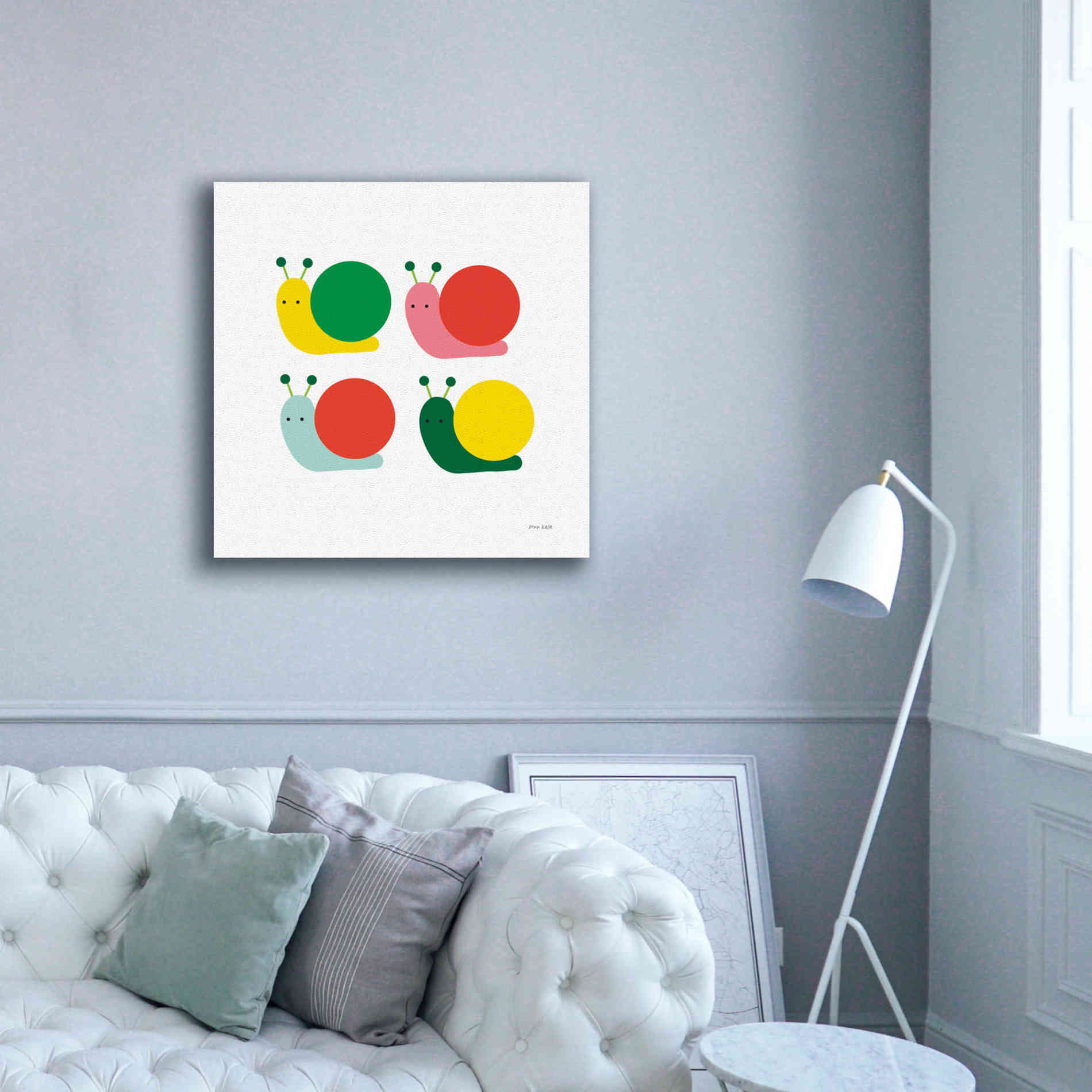 'Snails Four' by Ann Kelle Designs, Canvas Wall Art,37 x 37