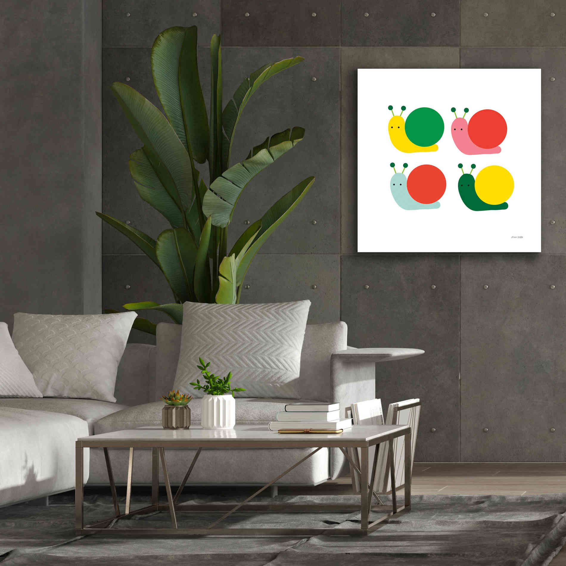 'Snails Four' by Ann Kelle Designs, Canvas Wall Art,37 x 37